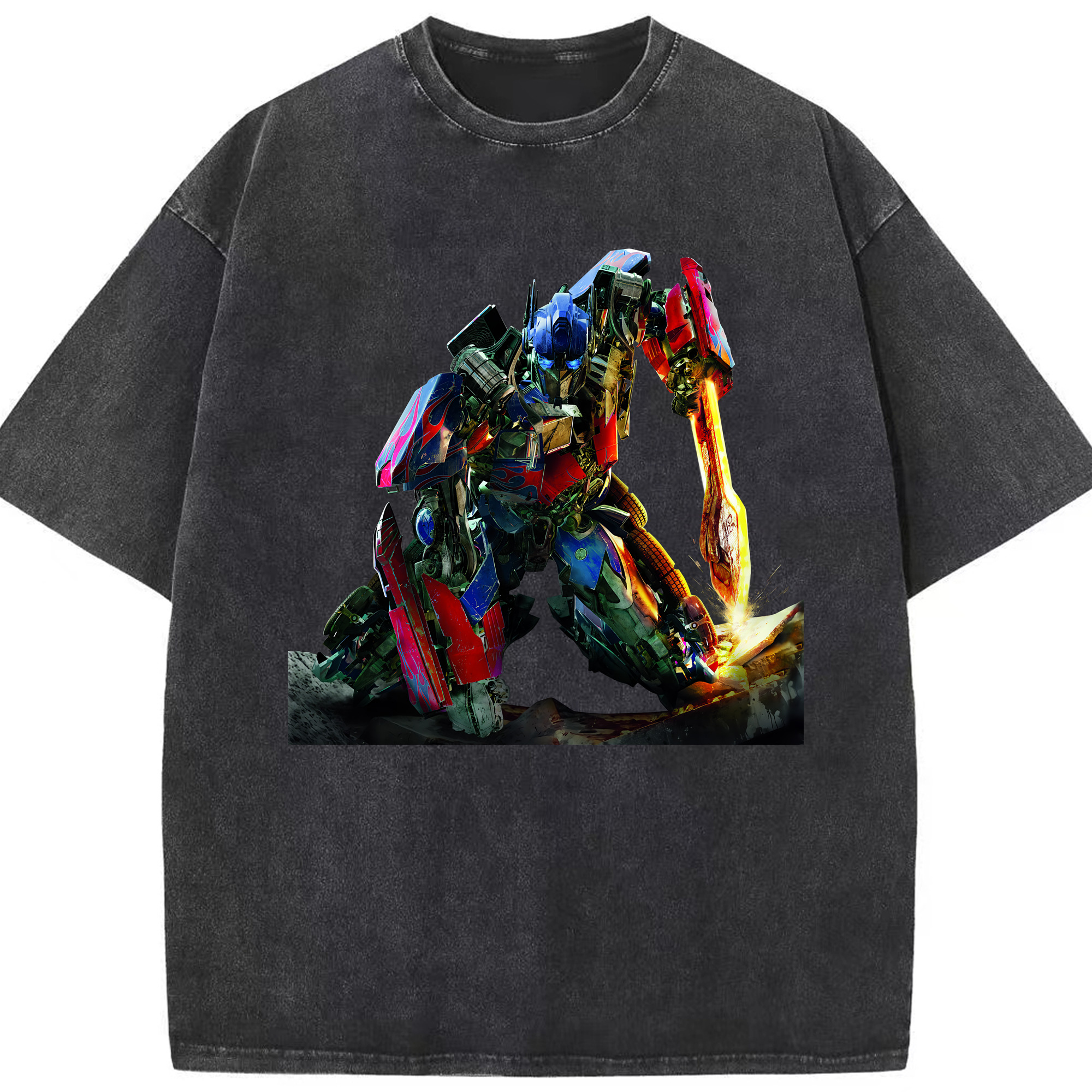 （画像用） Transformers トランスフォーマー 綿100% ヴィンテージ風 半袖Tシャツ（フロントプリント）