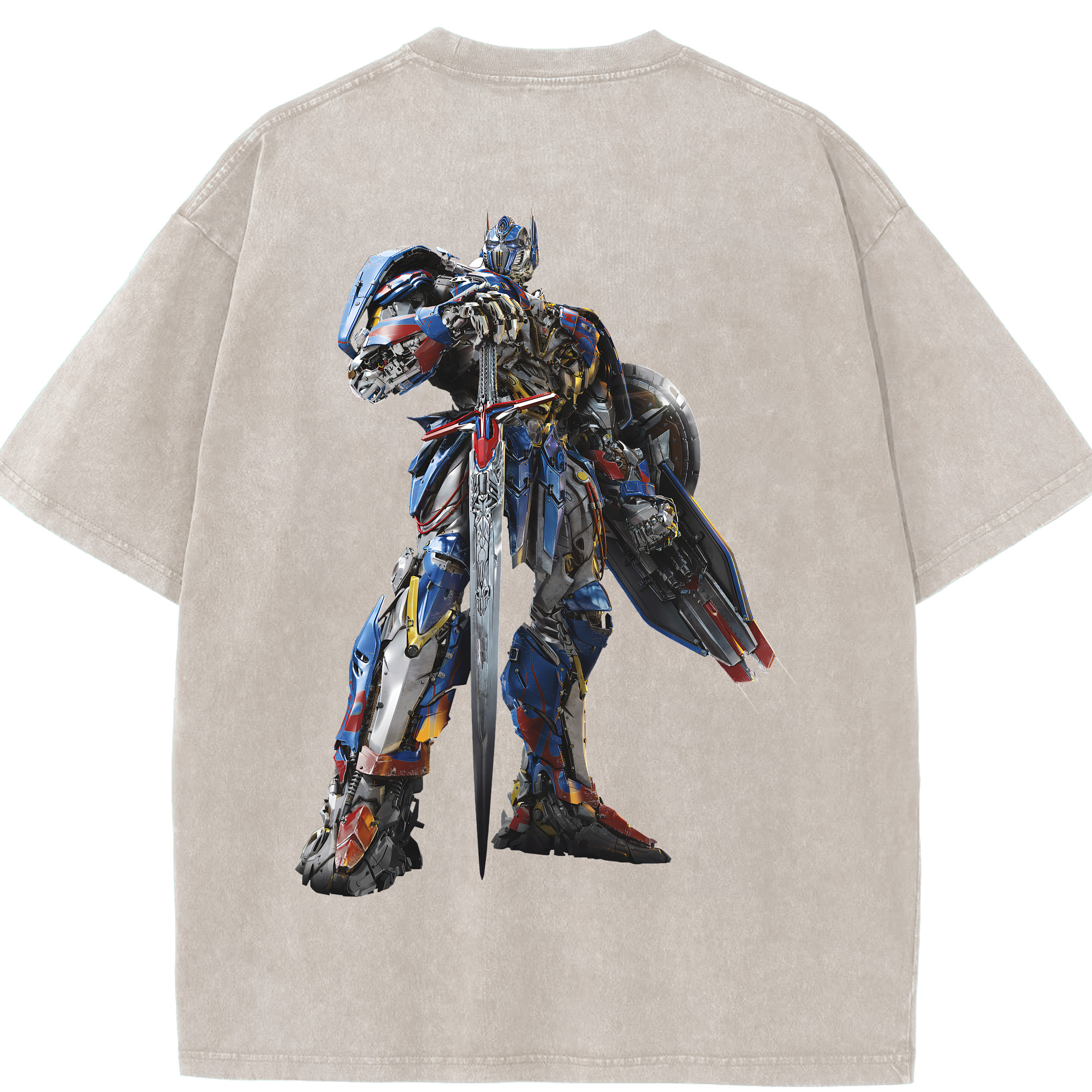（画像用） Transformers トランスフォーマー 綿100% ヴィンテージ風 半袖Tシャツ（背面プリント）