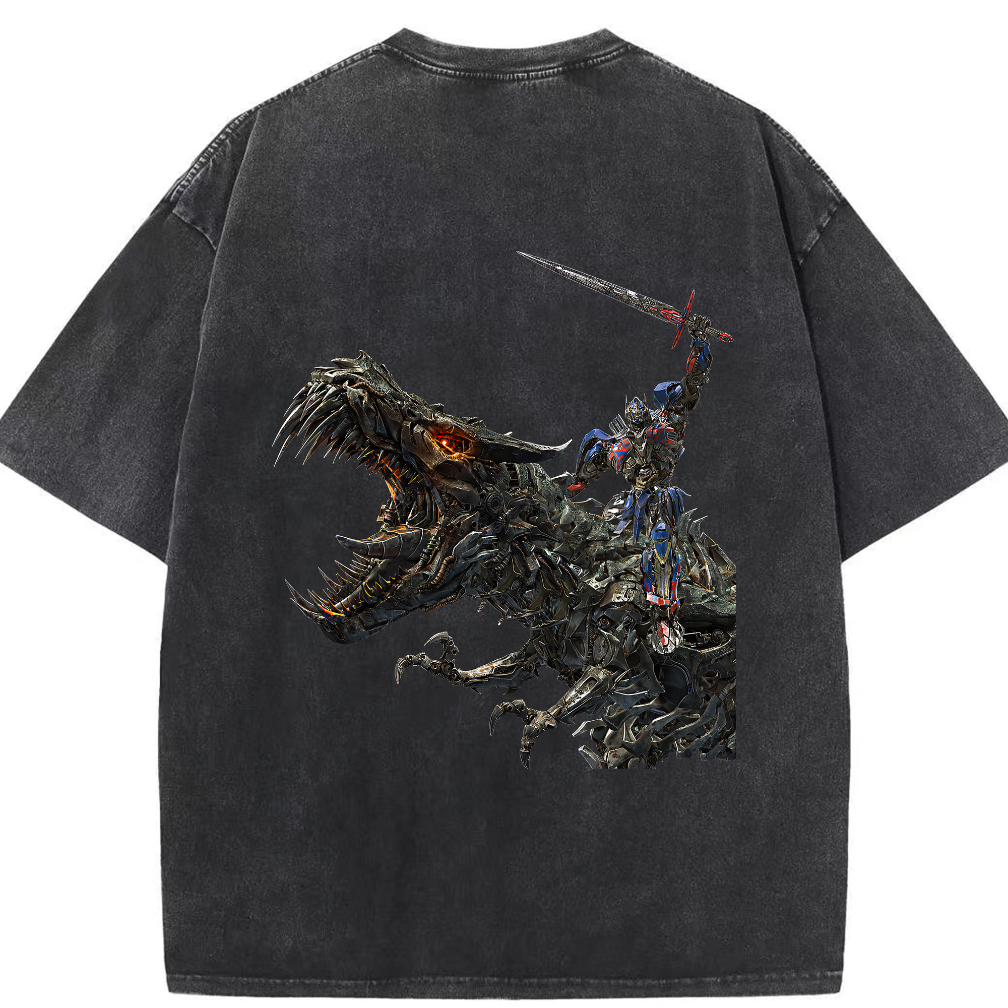 （画像用） Transformers トランスフォーマー 綿100% ヴィンテージ風 半袖Tシャツ（背面プリント）