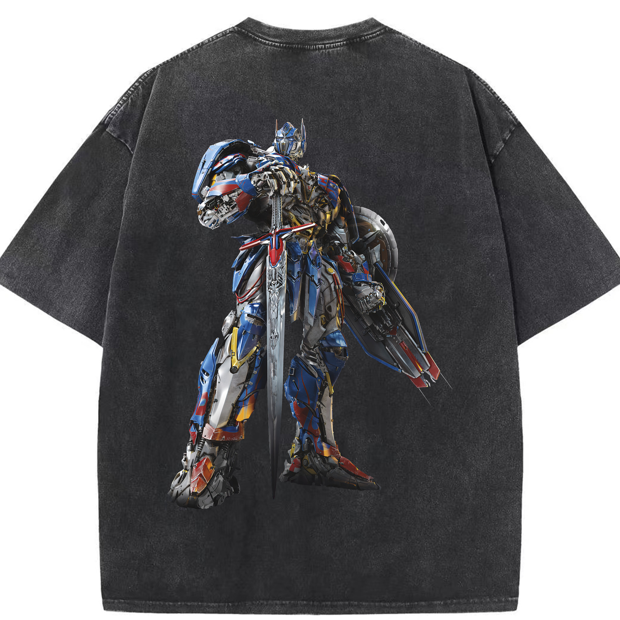 （画像用） Transformers トランスフォーマー 綿100% ヴィンテージ風 半袖Tシャツ（背面プリント）