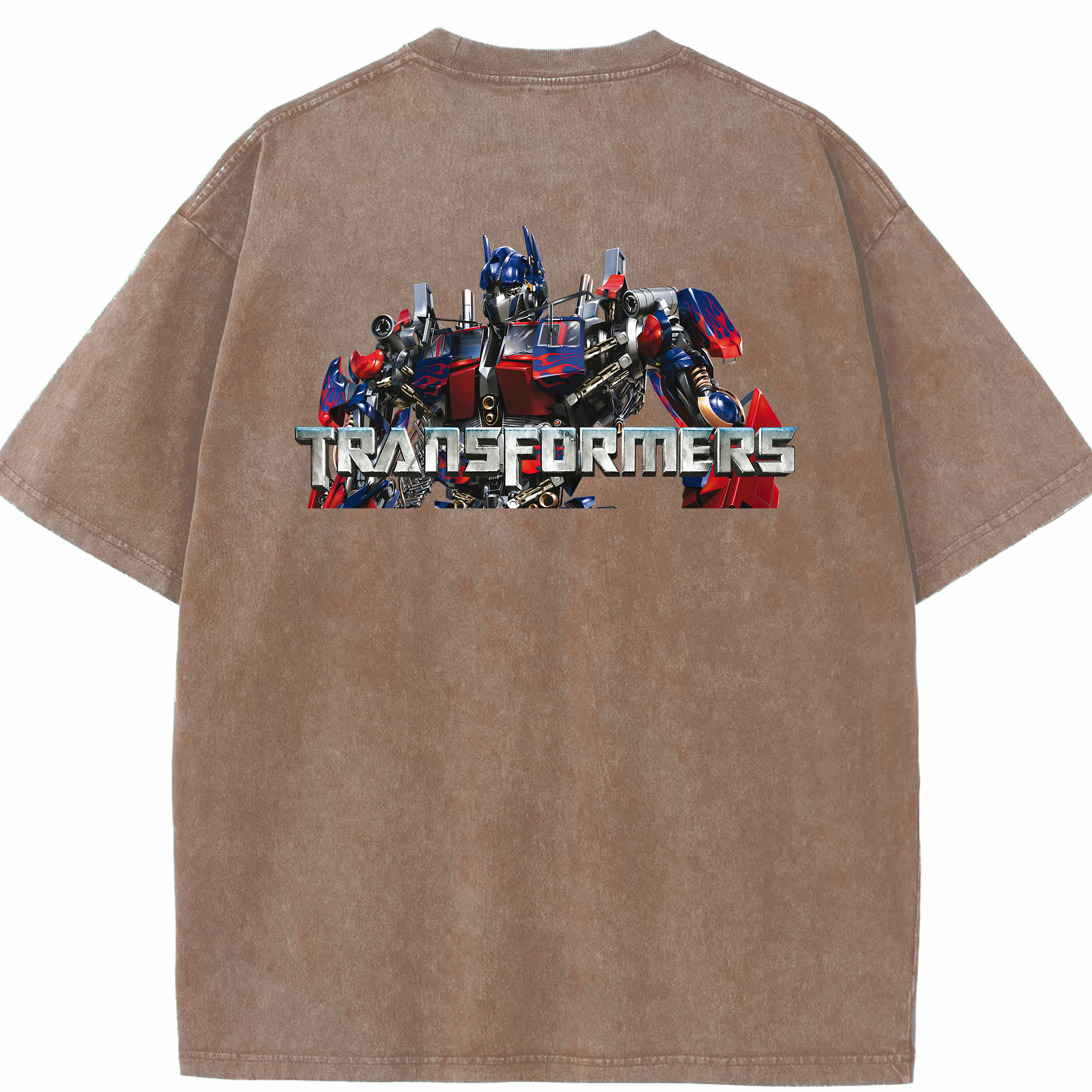 （画像用） Transformers トランスフォーマー 綿100% ヴィンテージ風 半袖Tシャツ（背面プリント）