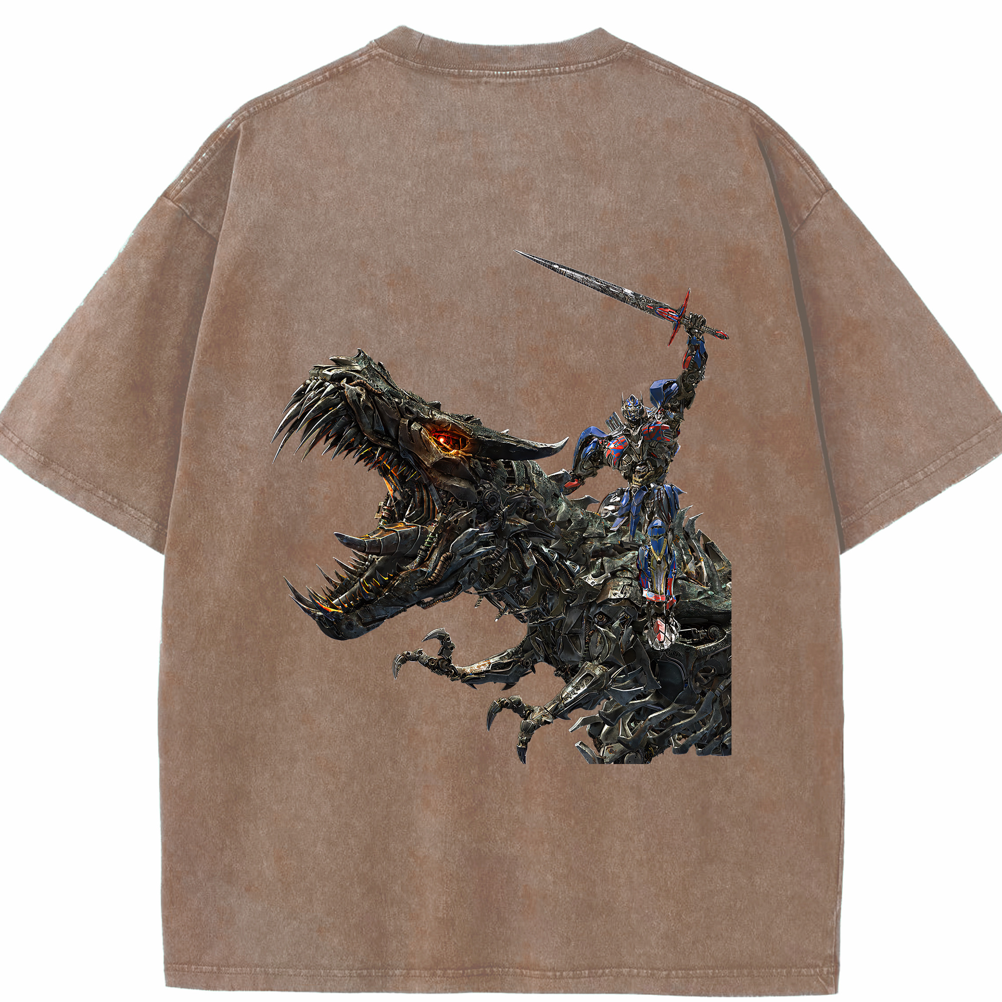（画像用） Transformers トランスフォーマー 綿100% ヴィンテージ風 半袖Tシャツ（背面プリント）