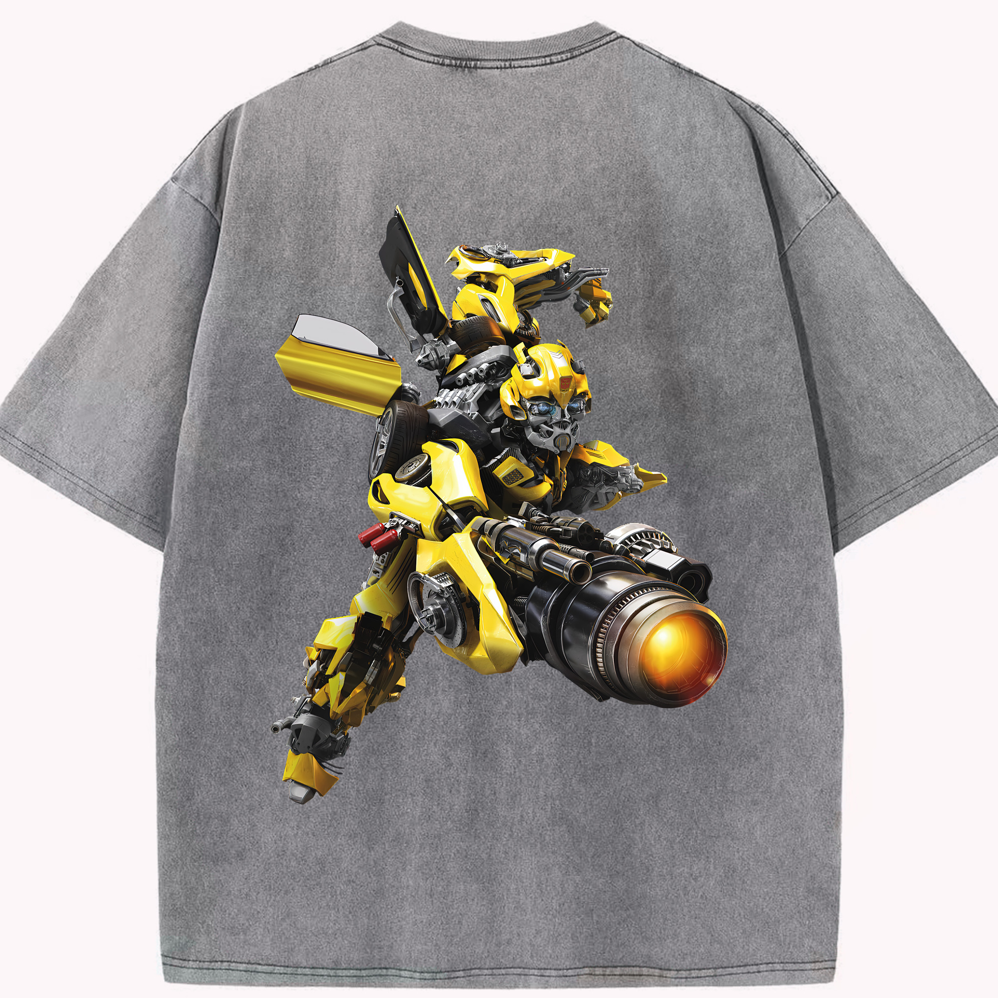 （画像用） Transformers トランスフォーマー 綿100% ヴィンテージ風 半袖Tシャツ（背面プリント）