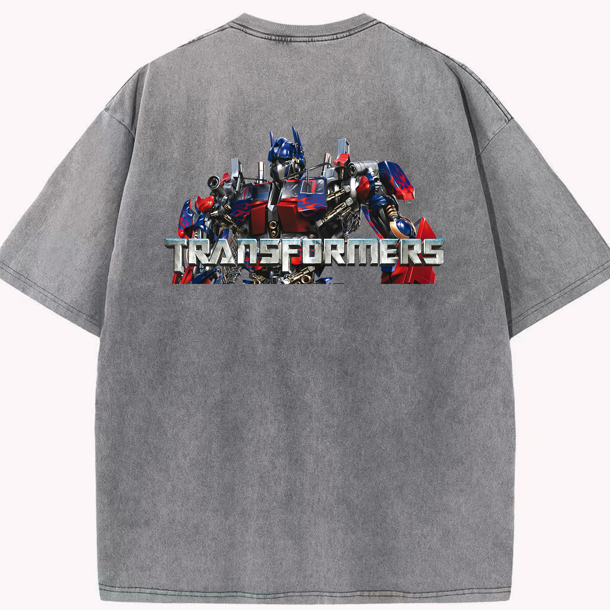（画像用） Transformers トランスフォーマー 綿100% ヴィンテージ風 半袖Tシャツ（背面プリント）