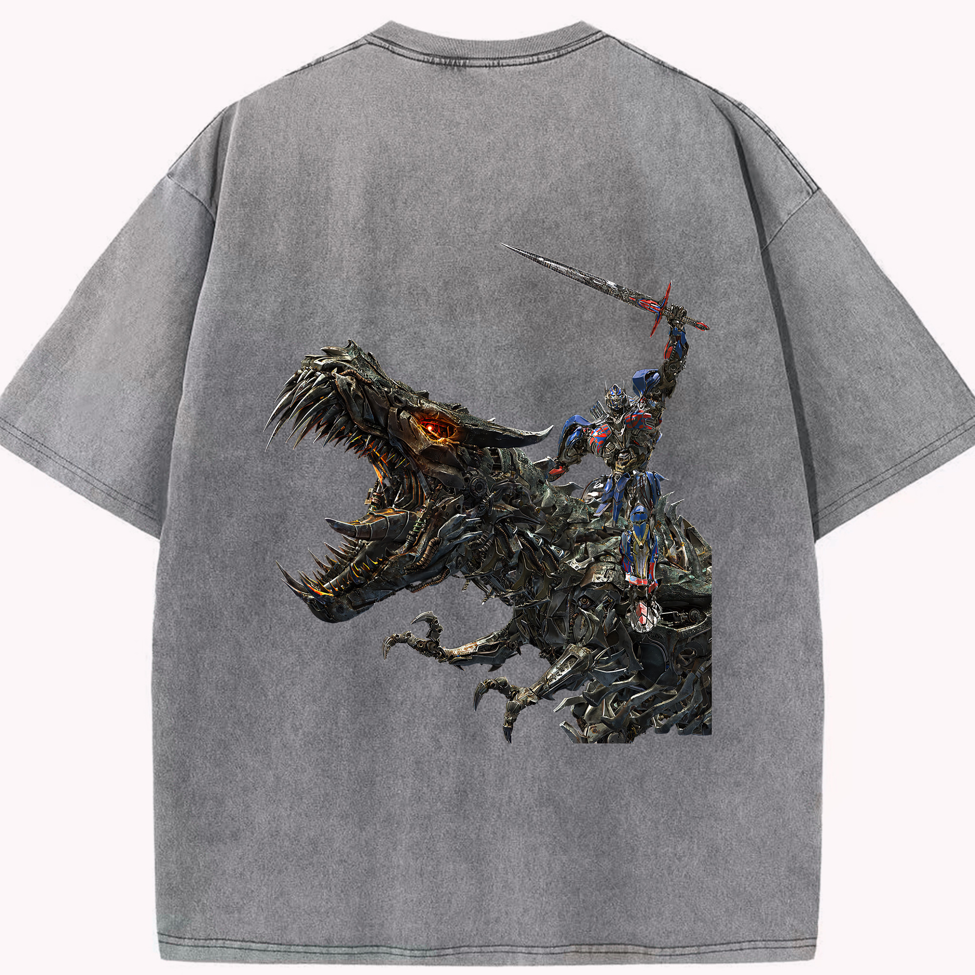 （画像用） Transformers トランスフォーマー 綿100% ヴィンテージ風 半袖Tシャツ（背面プリント）