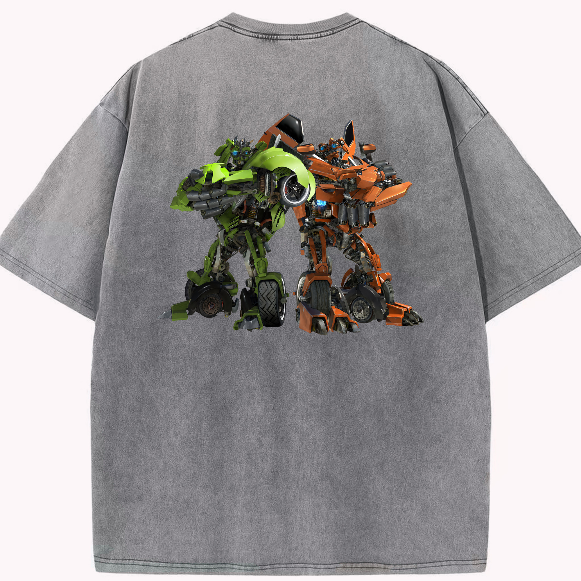 （画像用） Transformers トランスフォーマー 綿100% ヴィンテージ風 半袖Tシャツ（背面プリント）