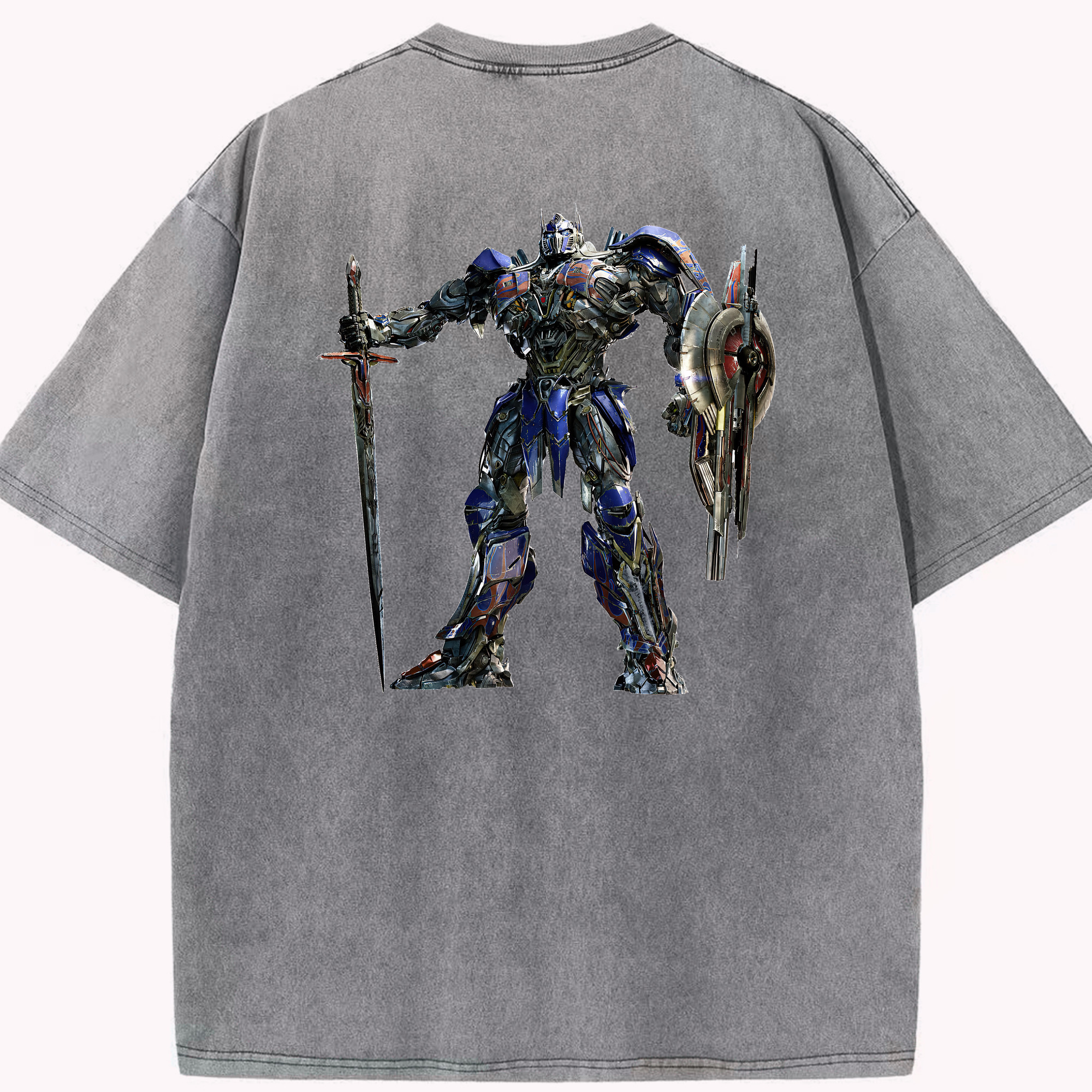 （画像用） Transformers トランスフォーマー 綿100% ヴィンテージ風 半袖Tシャツ（背面プリント）