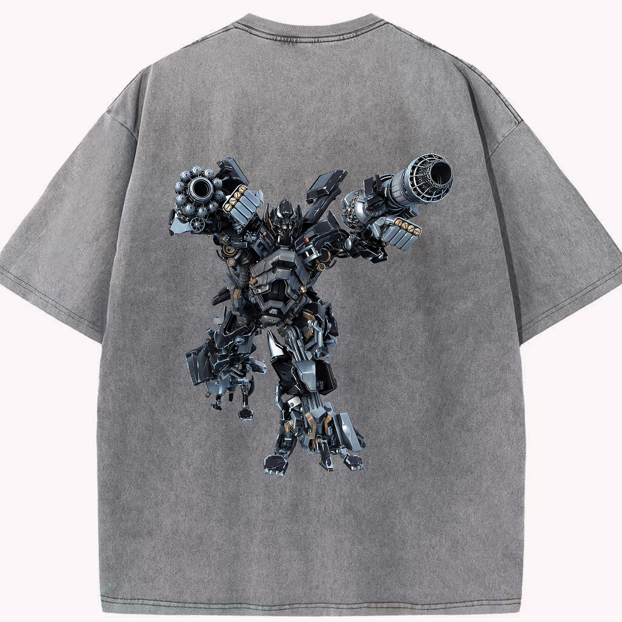 （画像用） Transformers トランスフォーマー 綿100% ヴィンテージ風 半袖Tシャツ（背面プリント）
