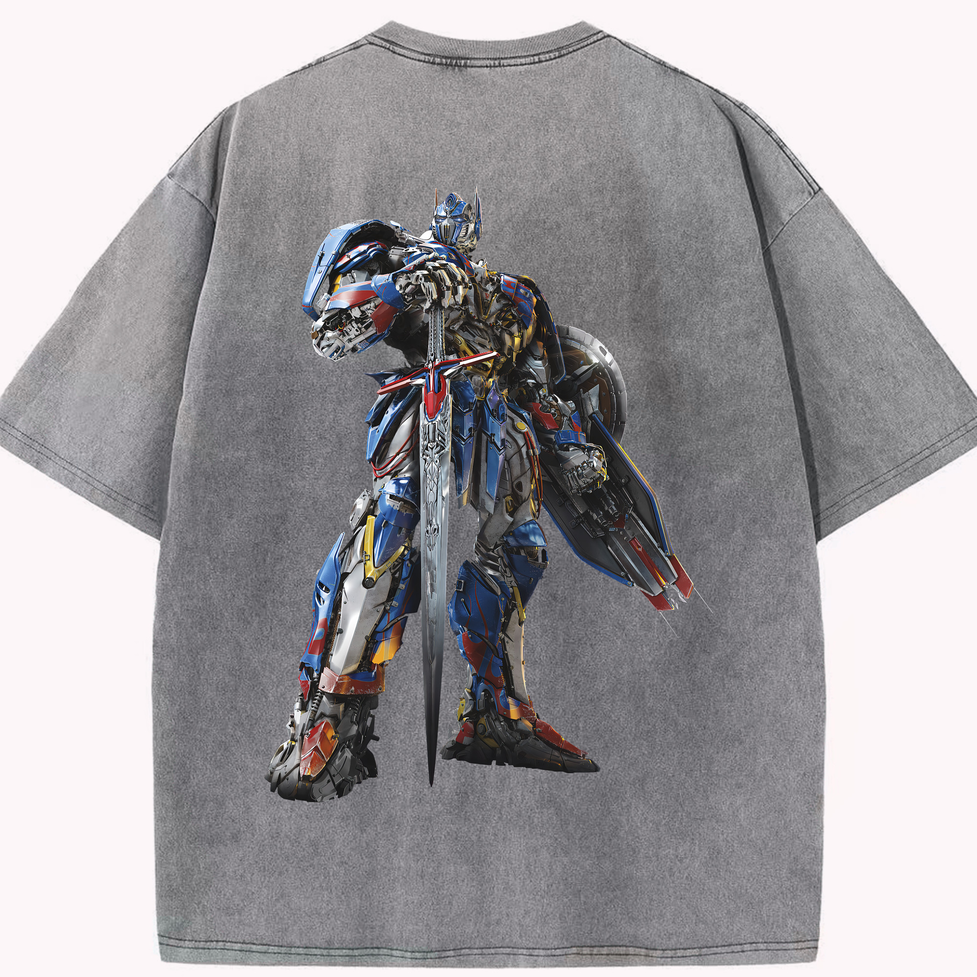 （画像用） Transformers トランスフォーマー 綿100% ヴィンテージ風 半袖Tシャツ（背面プリント）