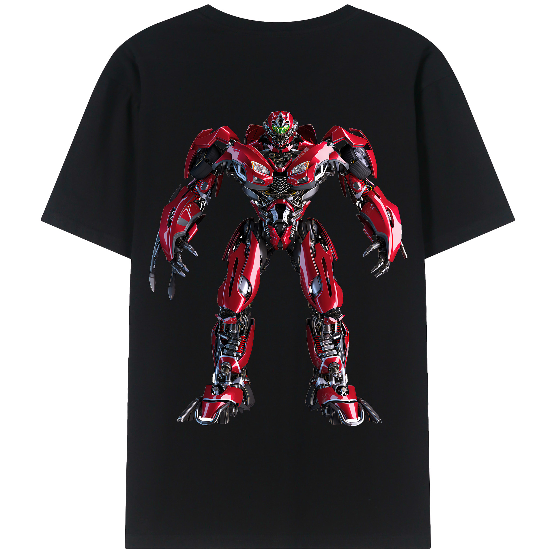 （画像用） Transformers トランスフォーマー 綿100％ メンズ半袖Tシャツ（バックプリント） 通気性