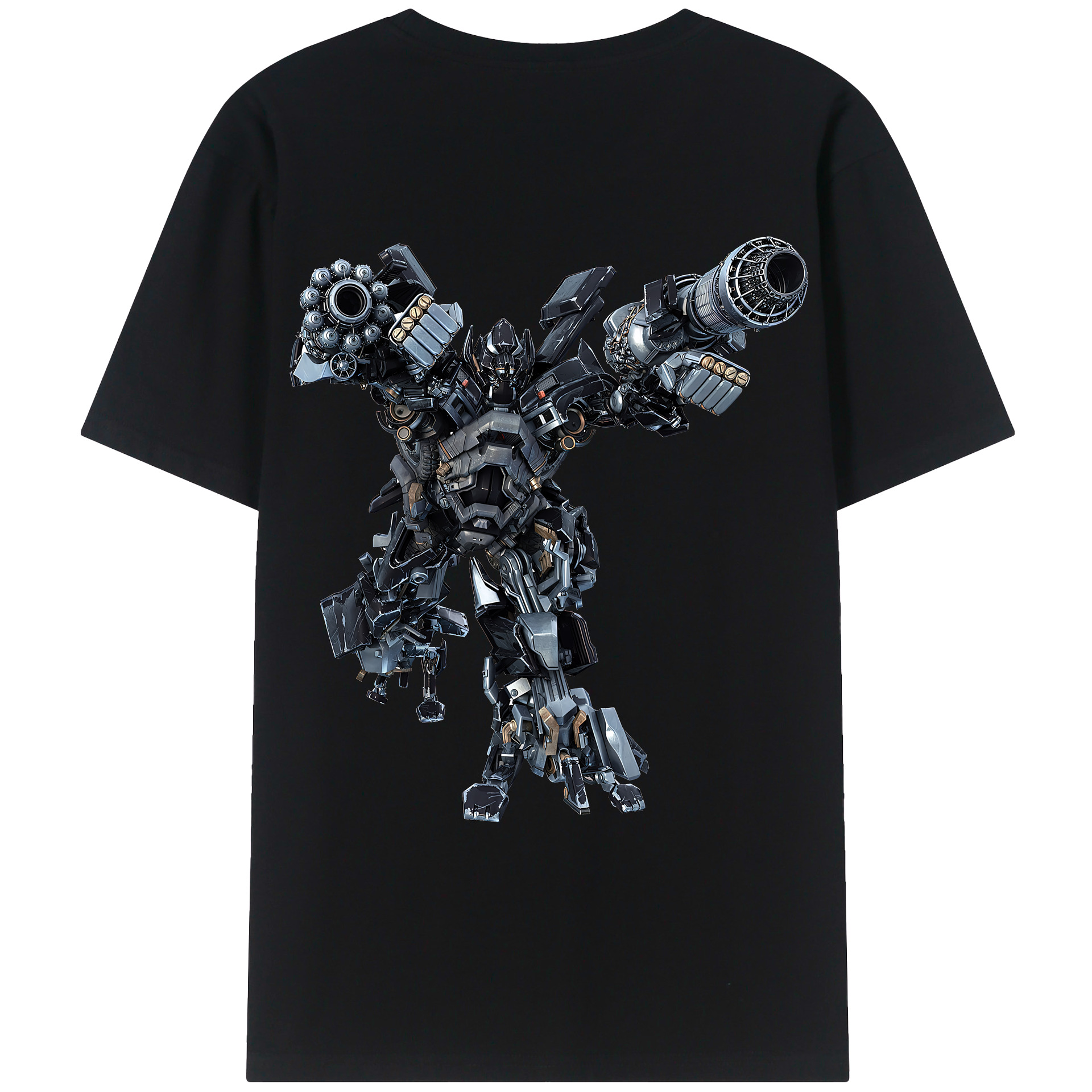 （画像用） Transformers トランスフォーマー 綿100％ メンズ半袖Tシャツ（バックプリント） 通気性