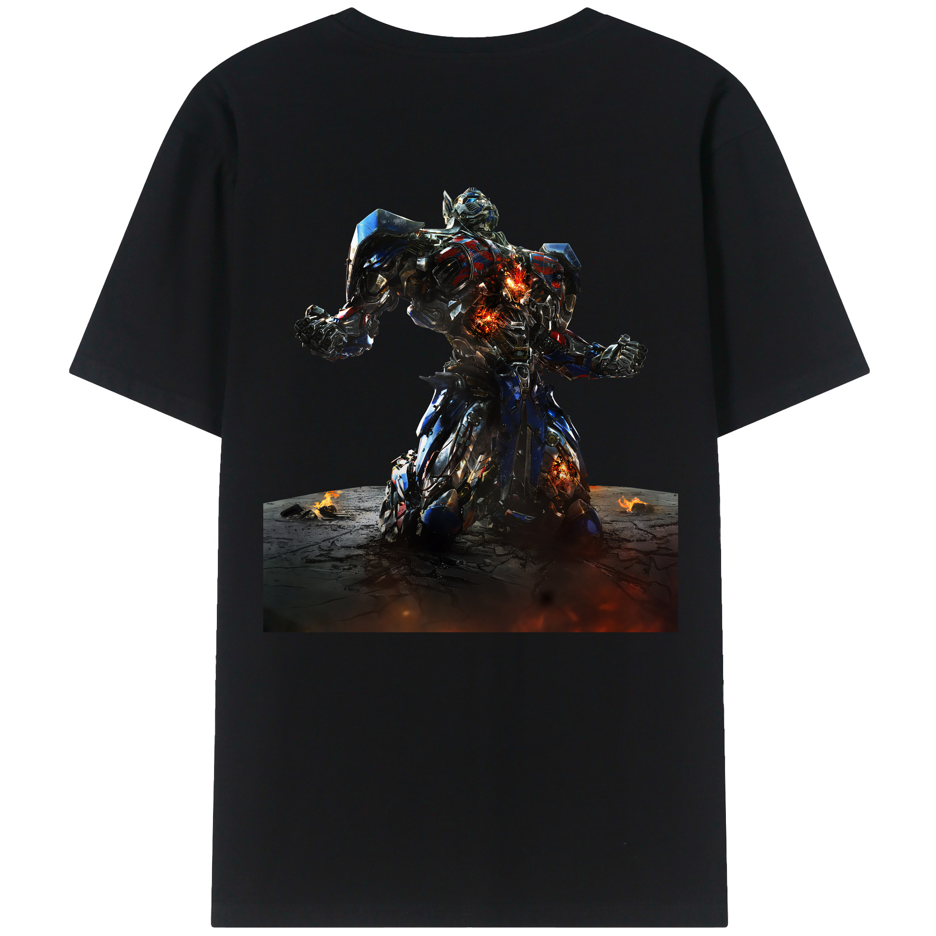 （画像用） Transformers トランスフォーマー 綿100％ メンズ半袖Tシャツ（バックプリント） 通気性