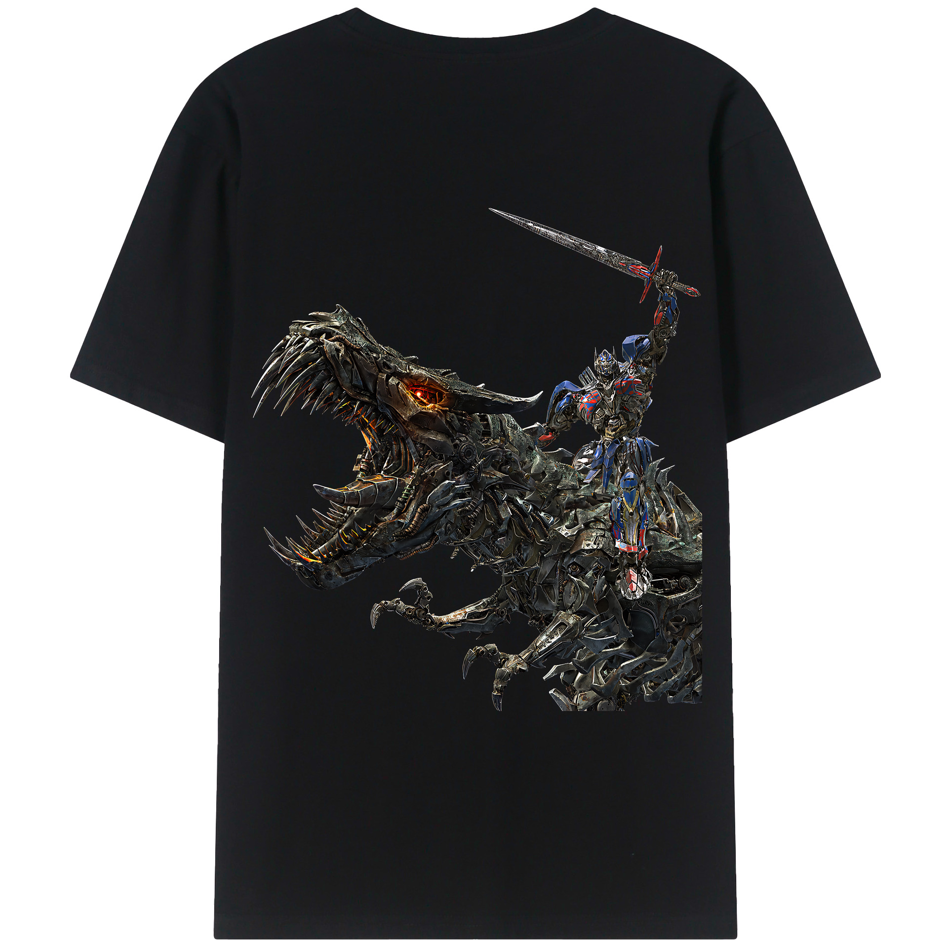 （画像用） Transformers トランスフォーマー 綿100％ メンズ半袖Tシャツ（バックプリント） 通気性