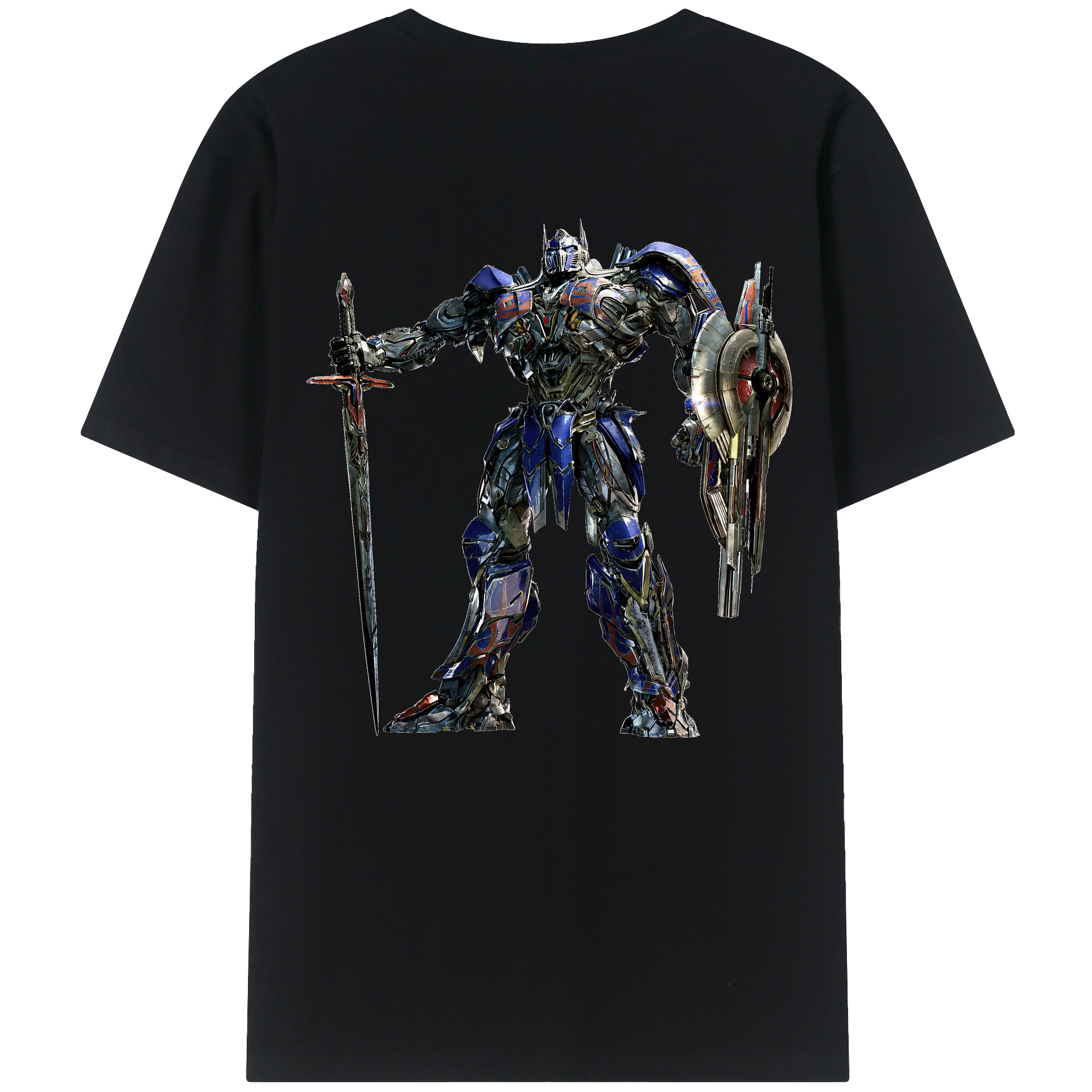 （画像用） Transformers トランスフォーマー 綿100％ メンズ半袖Tシャツ（バックプリント） 通気性