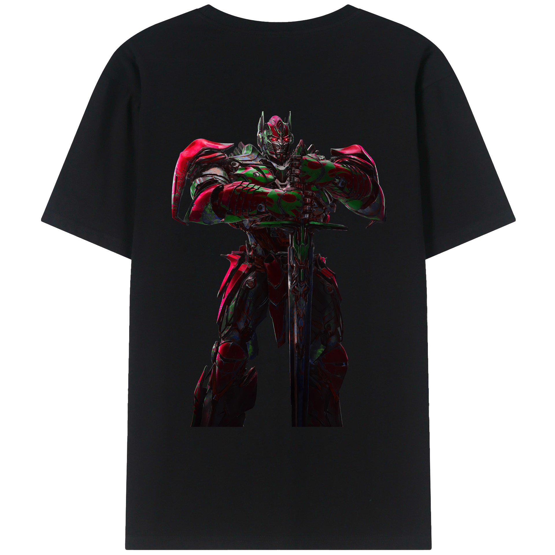 （画像用） Transformers トランスフォーマー 綿100％ メンズ半袖Tシャツ（バックプリント） 通気性