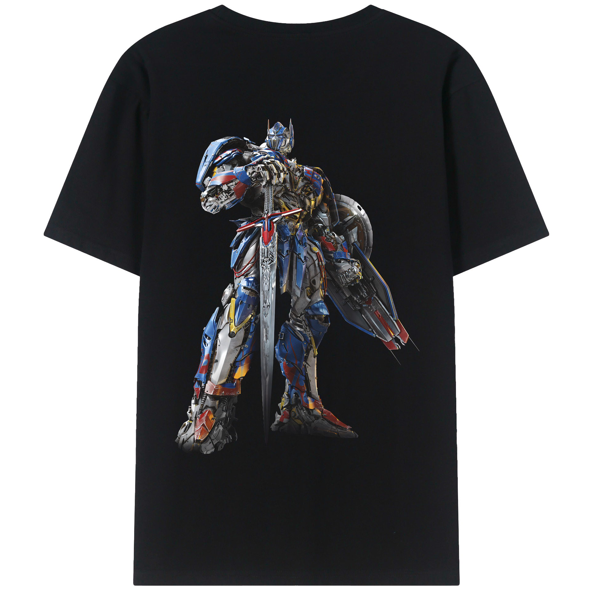 （画像用） Transformers トランスフォーマー 綿100％ メンズ半袖Tシャツ（バックプリント） 通気性