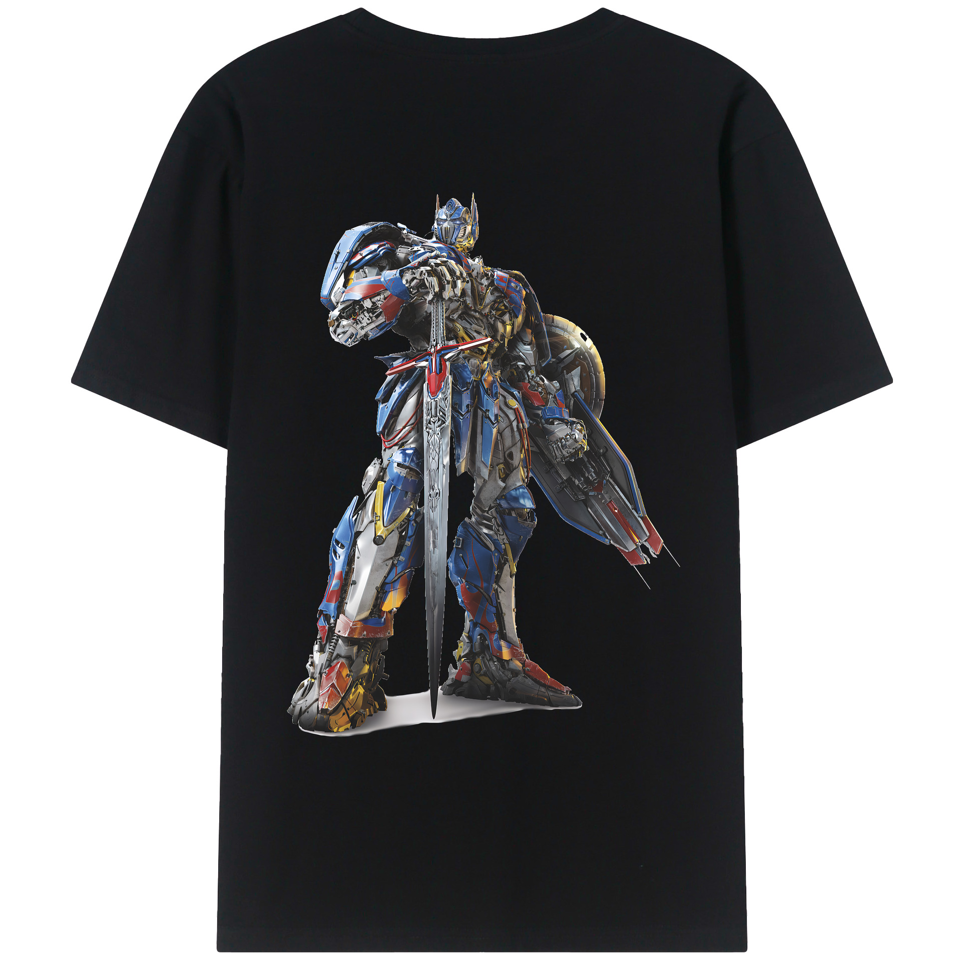 （画像用） Transformers トランスフォーマー 綿100％ メンズ半袖Tシャツ（バックプリント） 通気性
