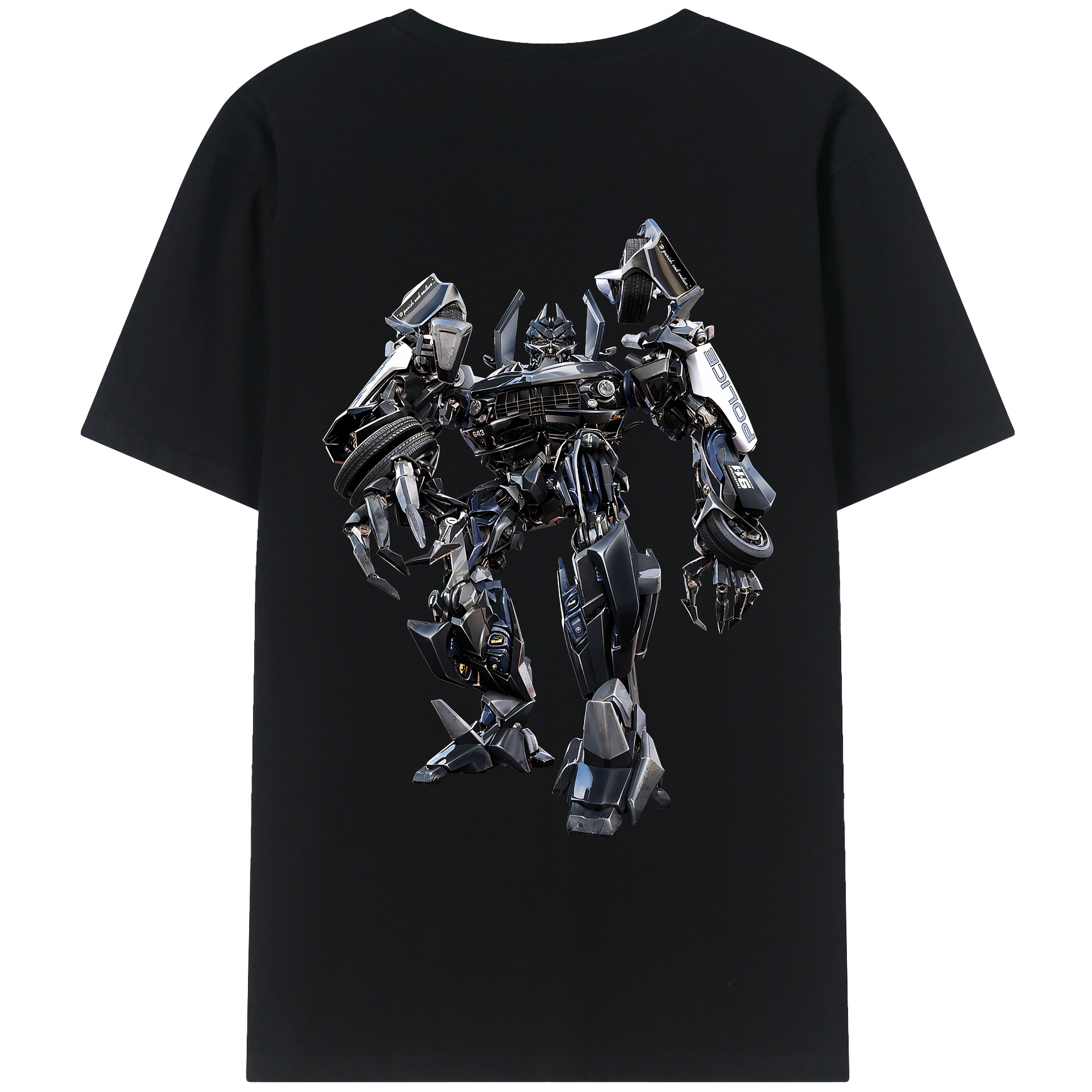 （画像用） Transformers トランスフォーマー 綿100％ メンズ半袖Tシャツ（バックプリント） 通気性