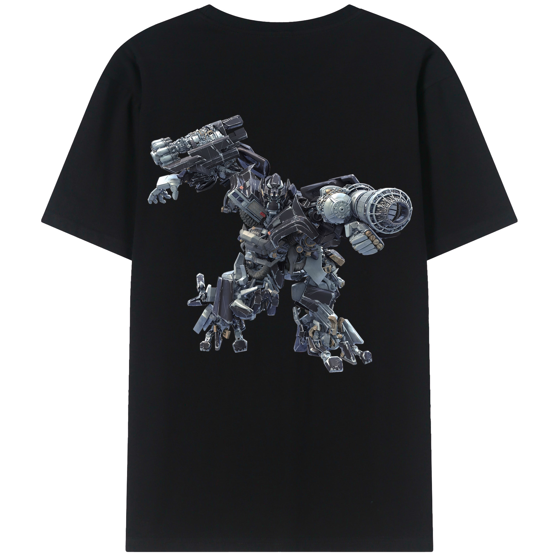 （画像用） Transformers トランスフォーマー 綿100％ メンズ半袖Tシャツ（バックプリント） 通気性