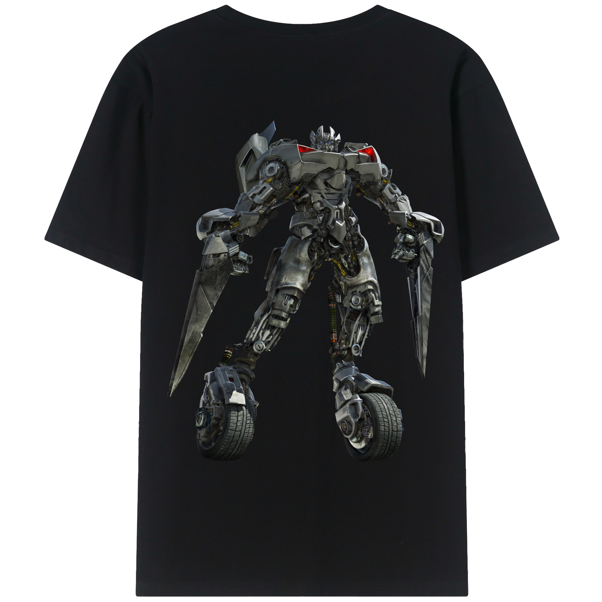 （画像用） Transformers トランスフォーマー 綿100％ メンズ半袖Tシャツ（バックプリント） 通気性