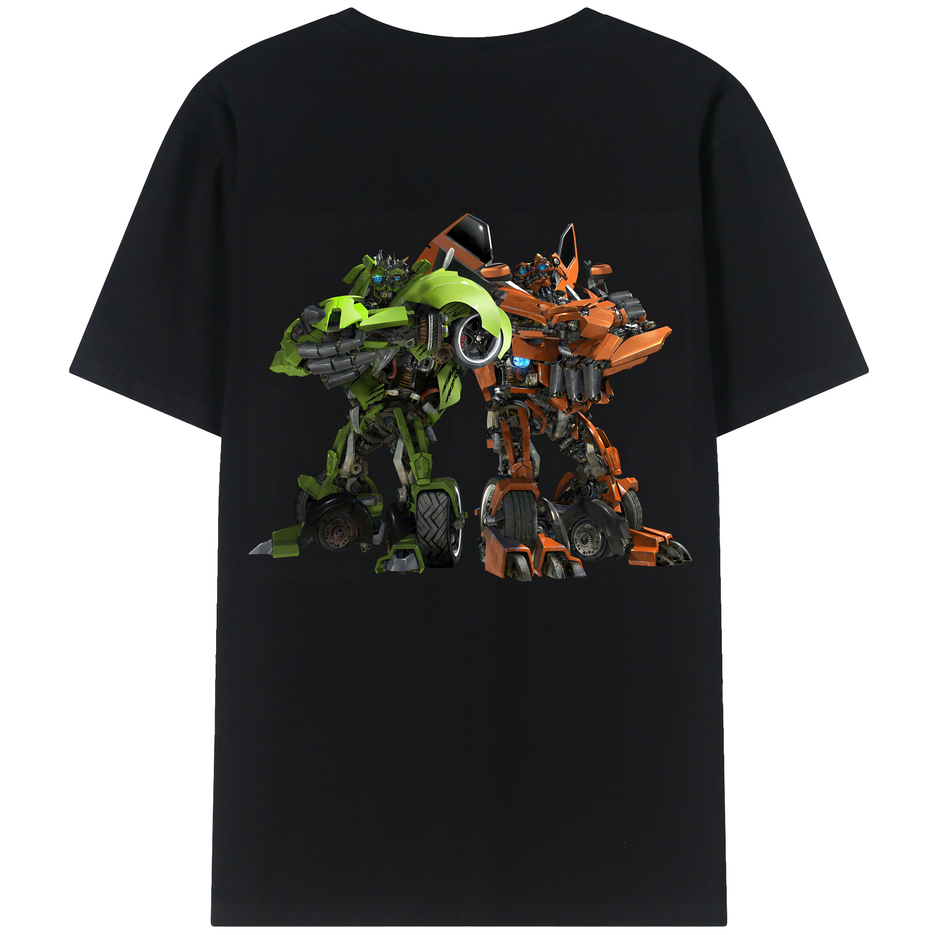 （画像用） Transformers トランスフォーマー 綿100％ メンズ半袖Tシャツ（バックプリント） 通気性