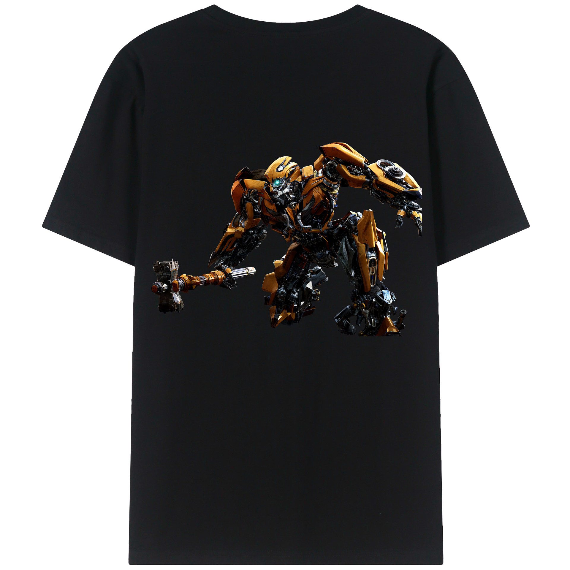（画像用） Transformers トランスフォーマー 綿100％ メンズ半袖Tシャツ（バックプリント） 通気性