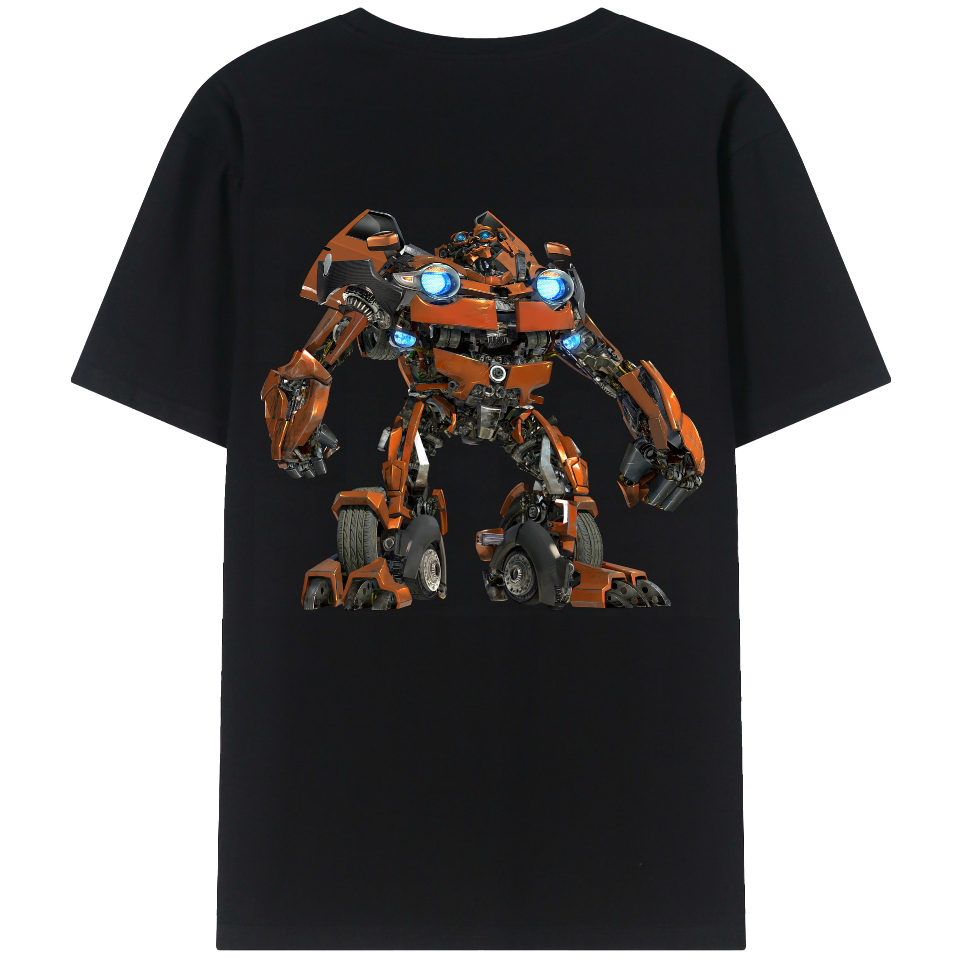（画像用） Transformers トランスフォーマー 綿100％ メンズ半袖Tシャツ（バックプリント） 通気性