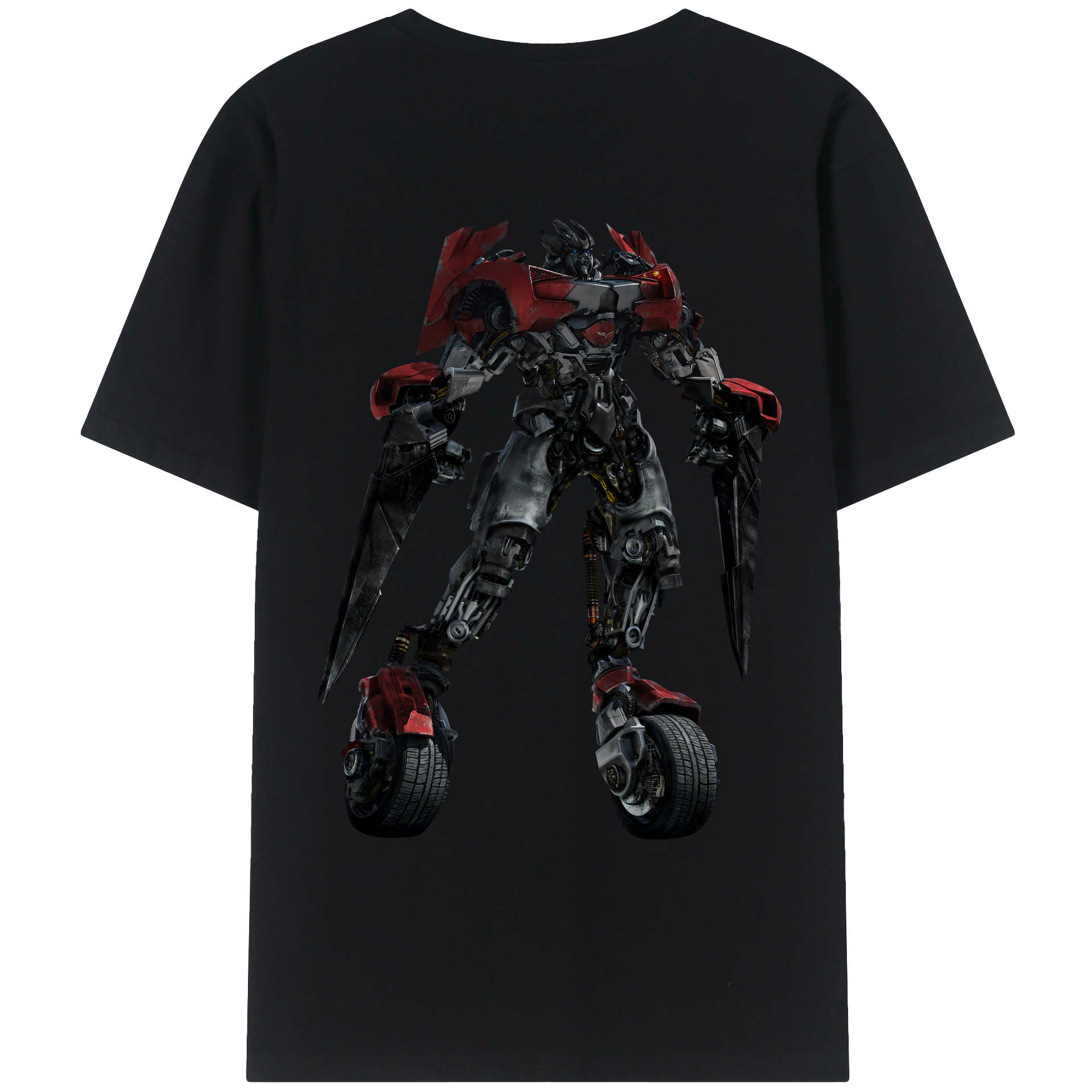 （画像用） Transformers トランスフォーマー 綿100％ メンズ半袖Tシャツ（バックプリント） 通気性