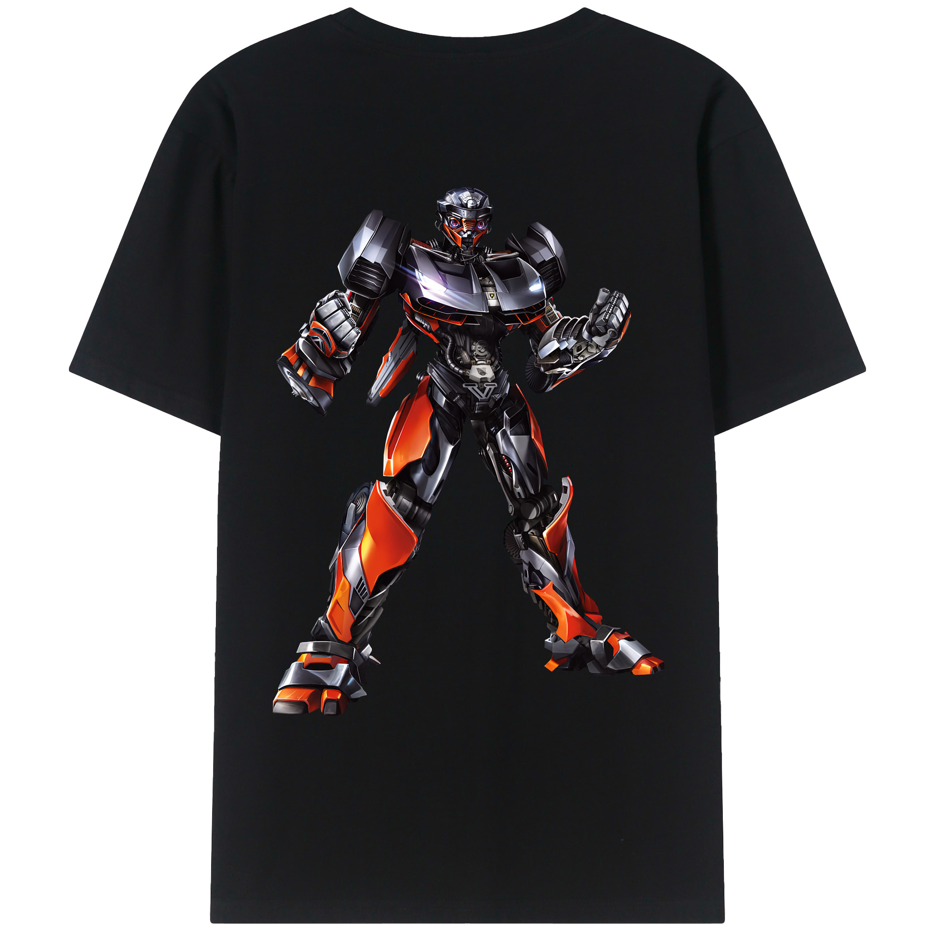 （画像用） Transformers トランスフォーマー 綿100％ メンズ半袖Tシャツ（バックプリント） 通気性