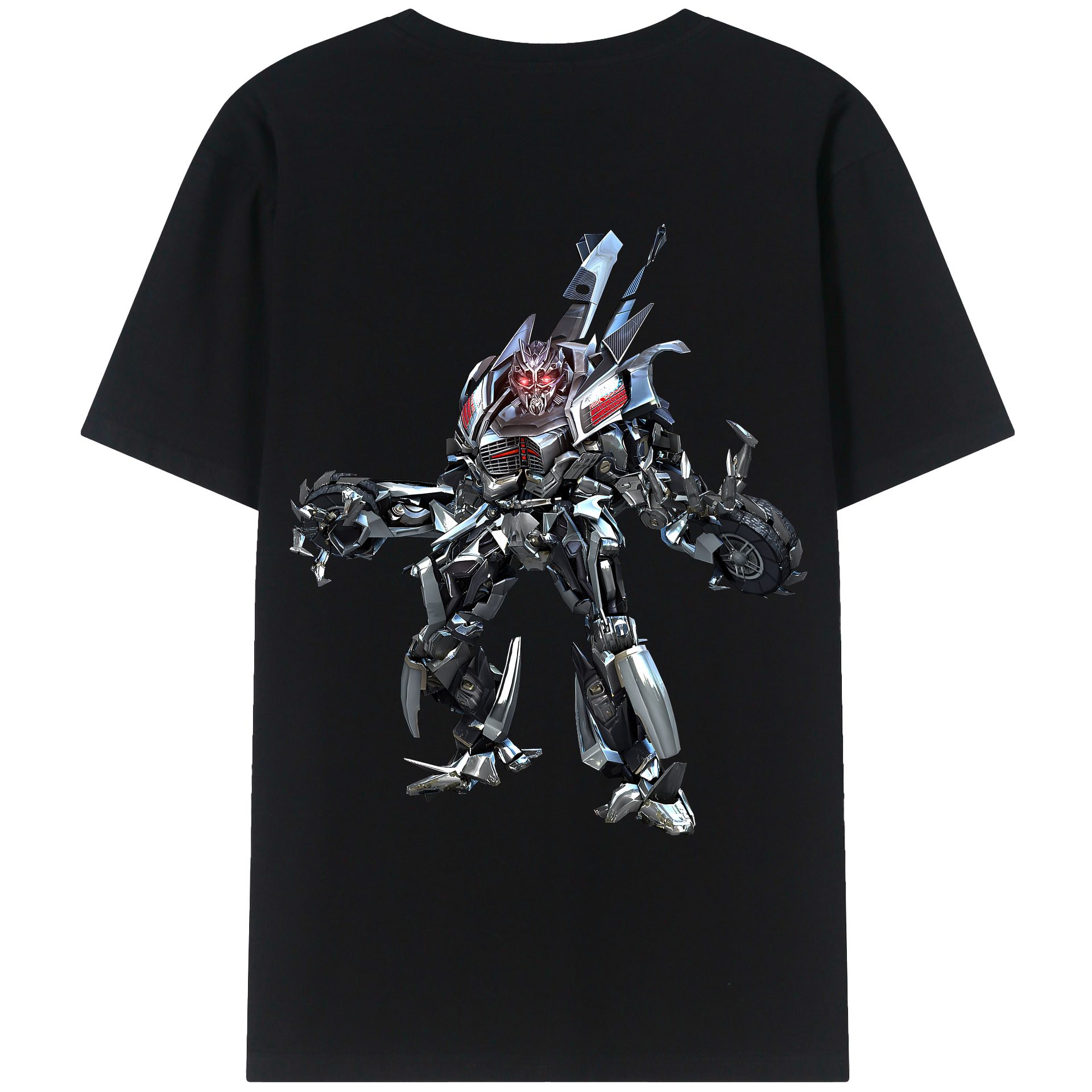 （画像用） Transformers トランスフォーマー 綿100％ メンズ半袖Tシャツ（バックプリント） 通気性