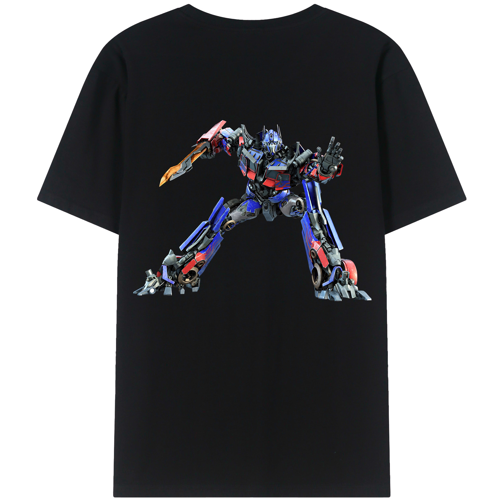 （画像用） Transformers トランスフォーマー 綿100％ メンズ半袖Tシャツ（バックプリント） 通気性