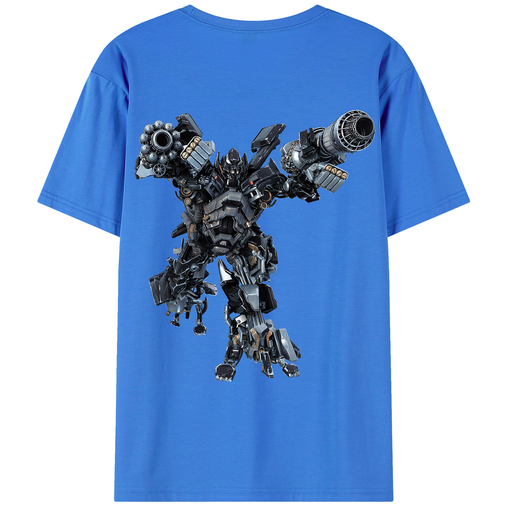 （画像用） Transformers トランスフォーマー 綿100％ メンズ半袖Tシャツ（バックプリント） 通気性