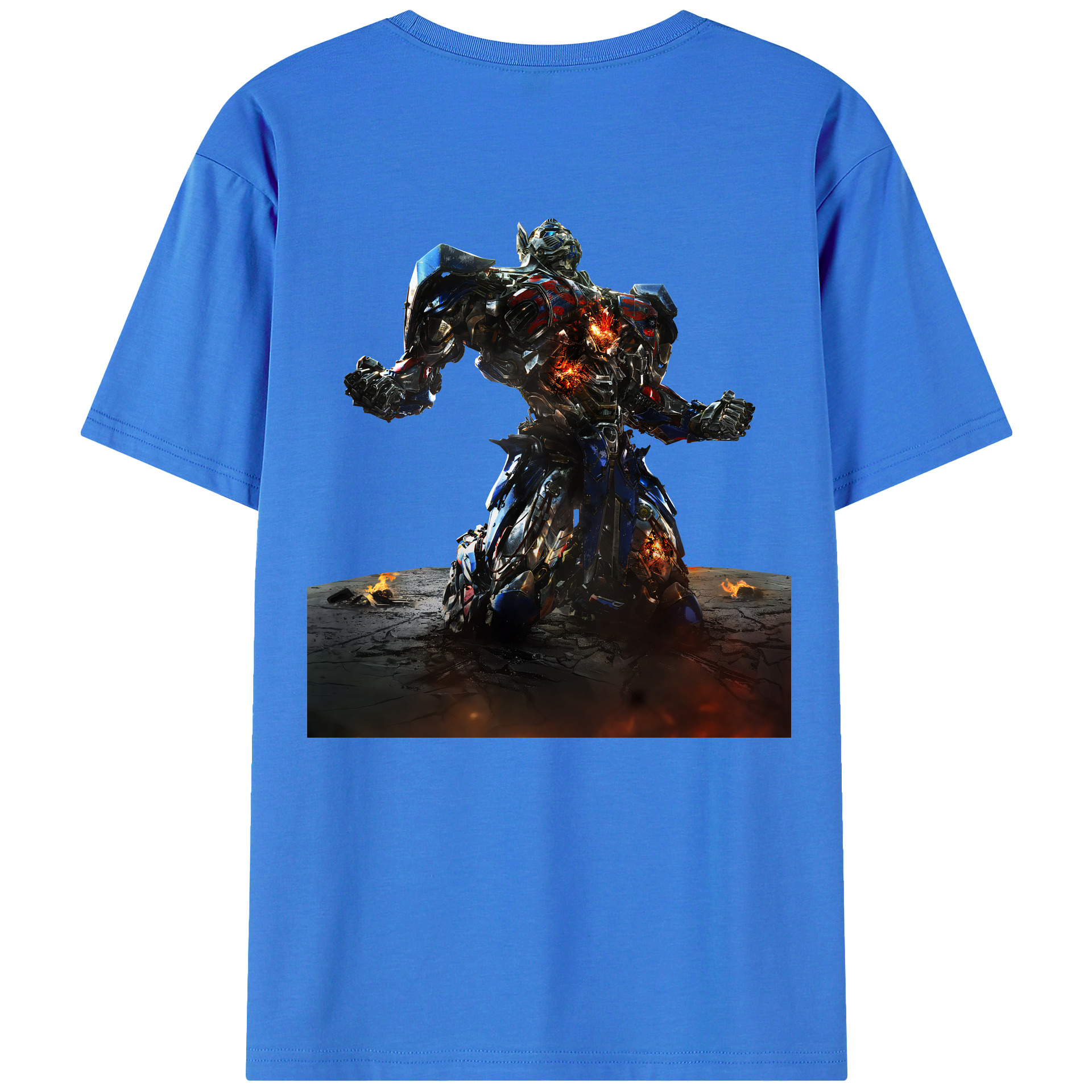 （画像用） Transformers トランスフォーマー 綿100％ メンズ半袖Tシャツ（バックプリント） 通気性