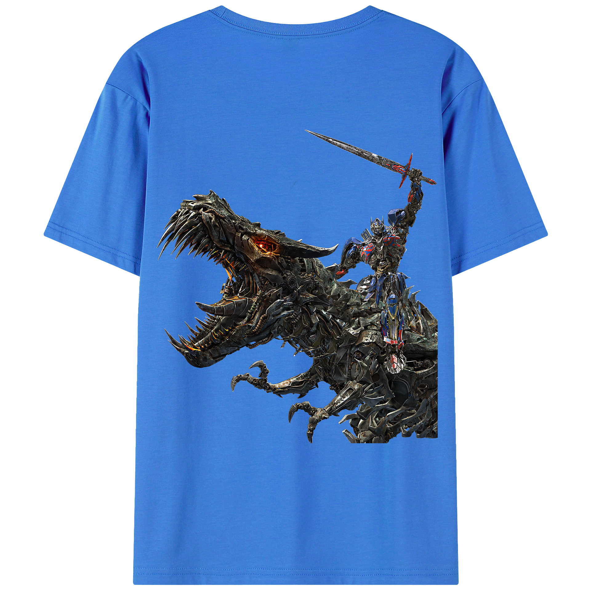 （画像用） Transformers トランスフォーマー 綿100％ メンズ半袖Tシャツ（バックプリント） 通気性