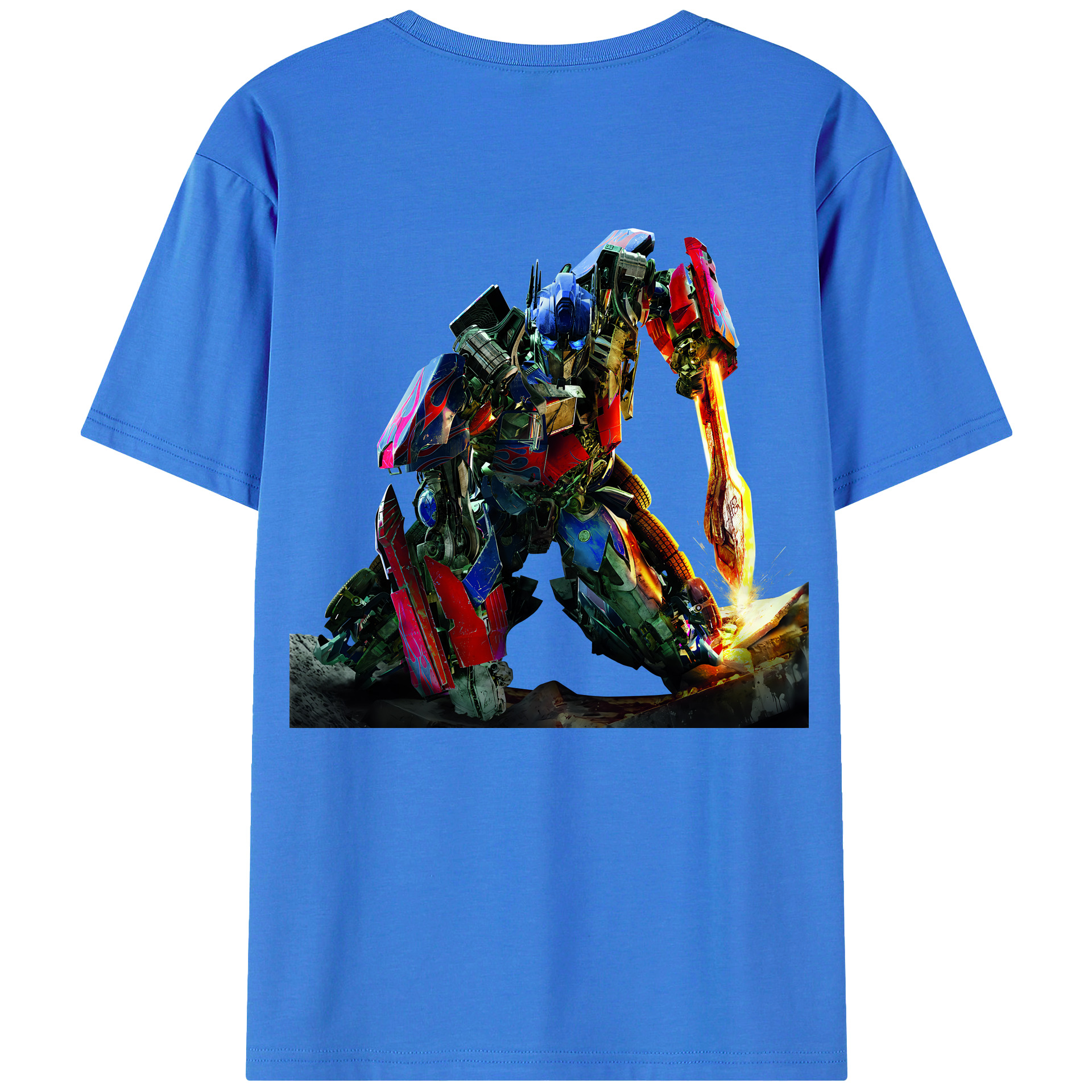 （画像用） Transformers トランスフォーマー 綿100％ メンズ半袖Tシャツ（バックプリント） 通気性