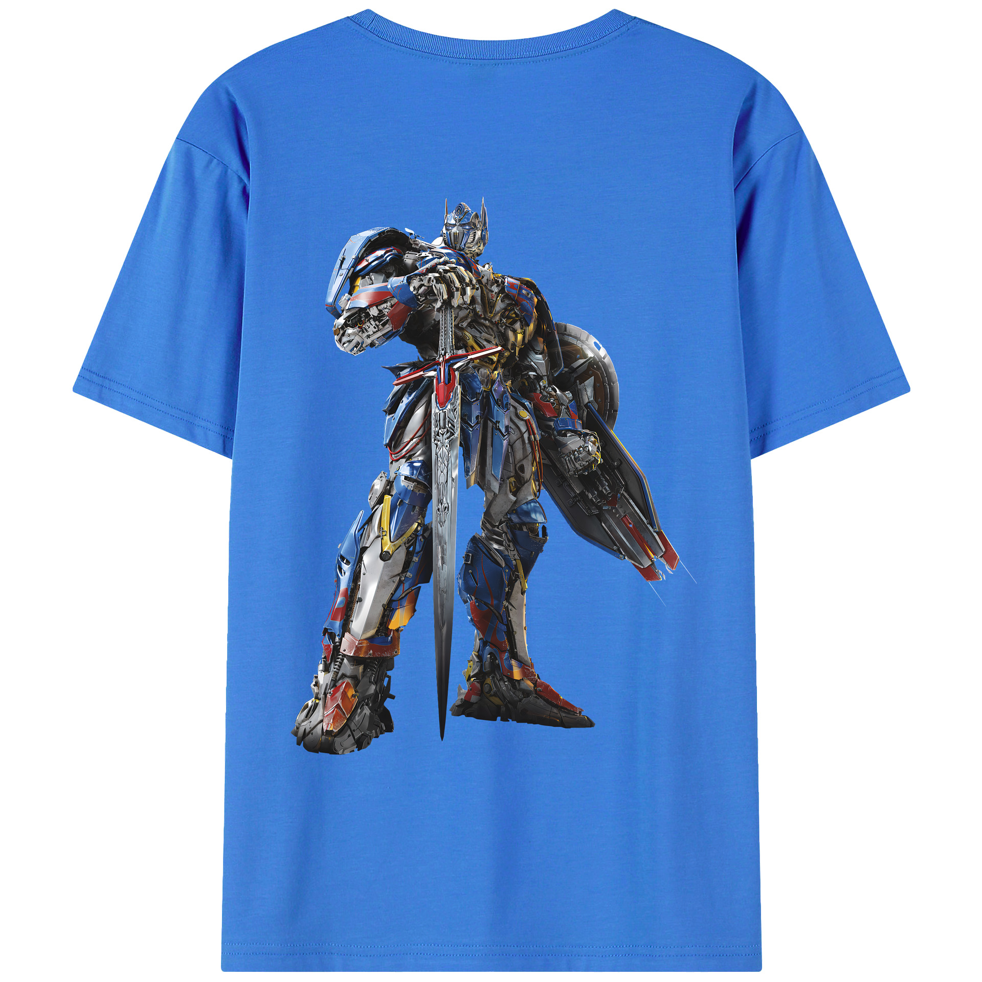 （画像用） Transformers トランスフォーマー 綿100％ メンズ半袖Tシャツ（バックプリント） 通気性