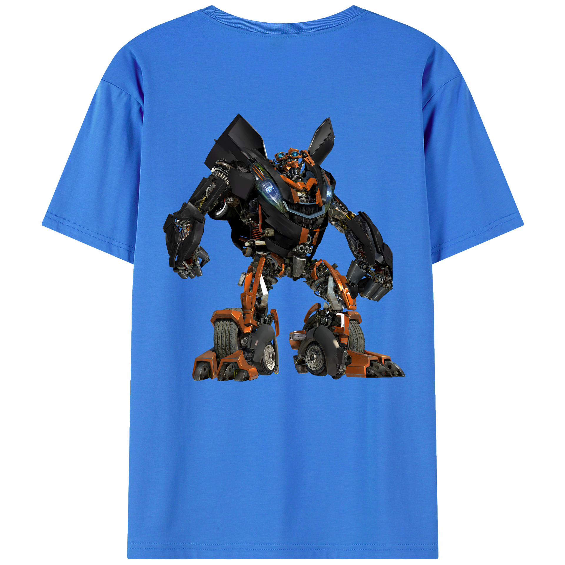 （画像用） Transformers トランスフォーマー 綿100％ メンズ半袖Tシャツ（バックプリント） 通気性