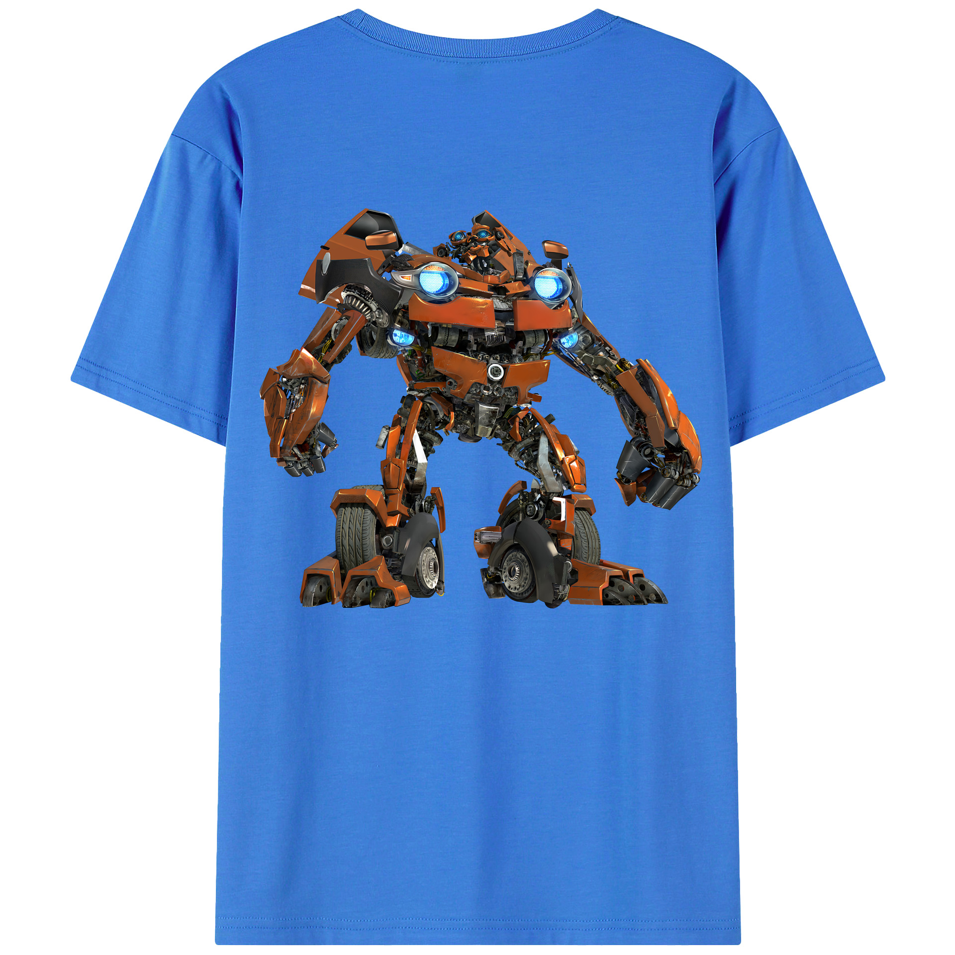 （画像用） Transformers トランスフォーマー 綿100％ メンズ半袖Tシャツ（バックプリント） 通気性