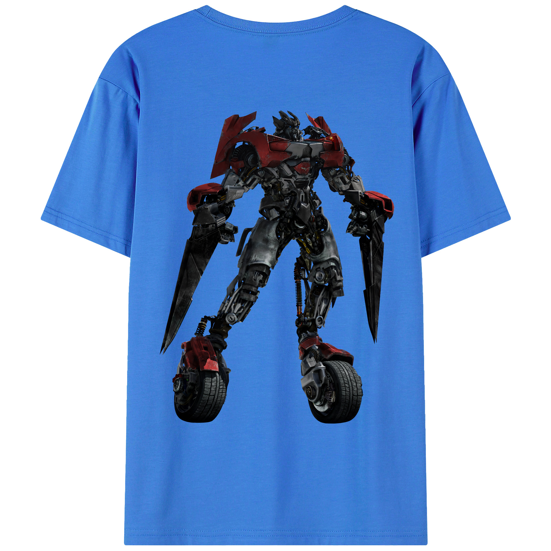 （画像用） Transformers トランスフォーマー 綿100％ メンズ半袖Tシャツ（バックプリント） 通気性