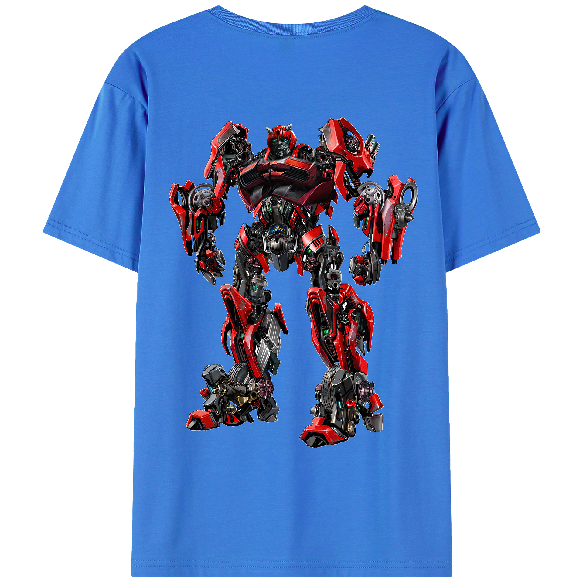 （画像用） Transformers トランスフォーマー 綿100％ メンズ半袖Tシャツ（バックプリント） 通気性