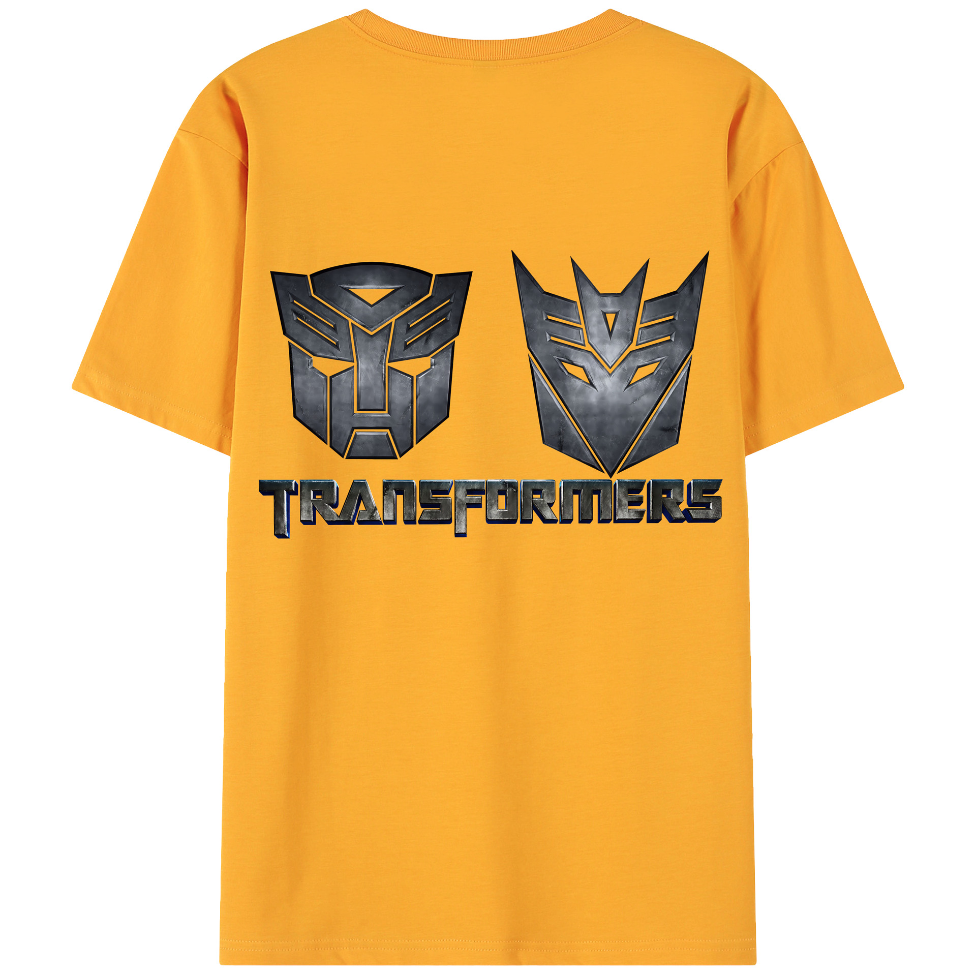 （画像用） Transformers トランスフォーマー 綿100％ メンズ半袖Tシャツ（バックプリント） 通気性