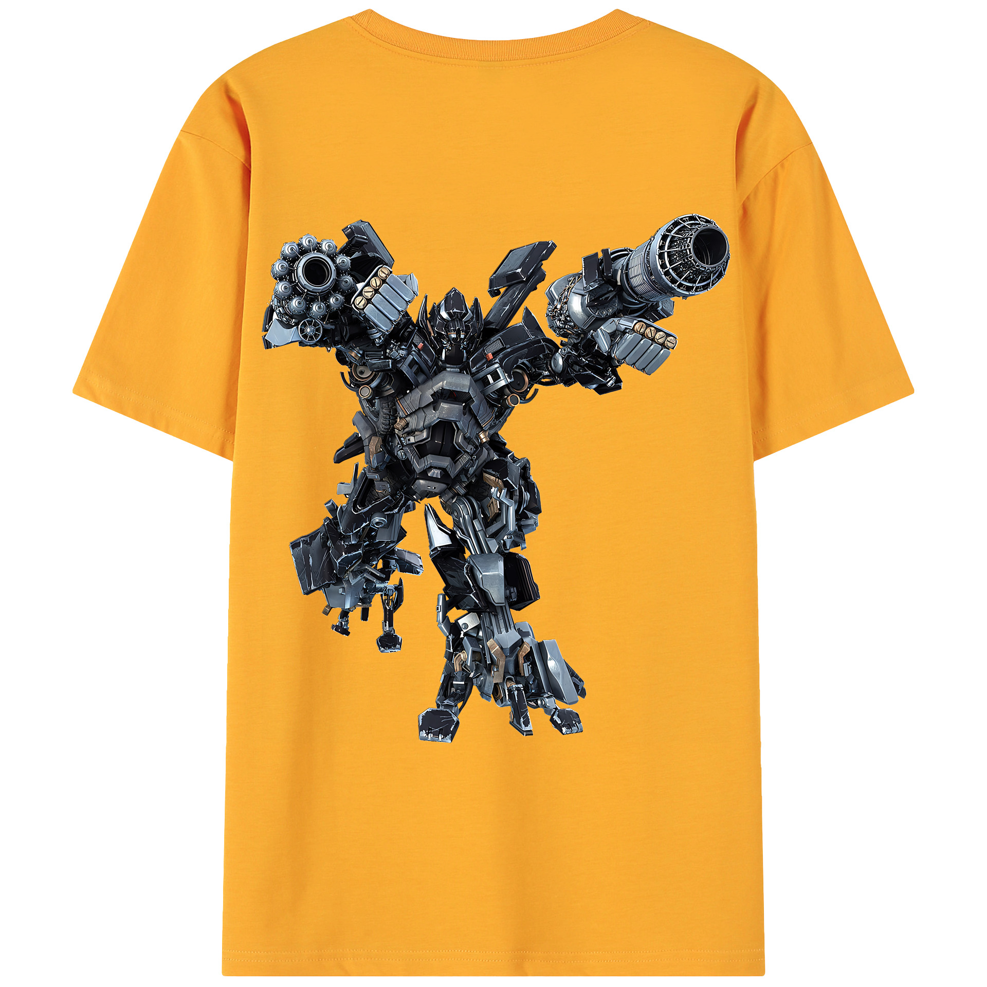 （画像用） Transformers トランスフォーマー 綿100％ メンズ半袖Tシャツ（バックプリント） 通気性