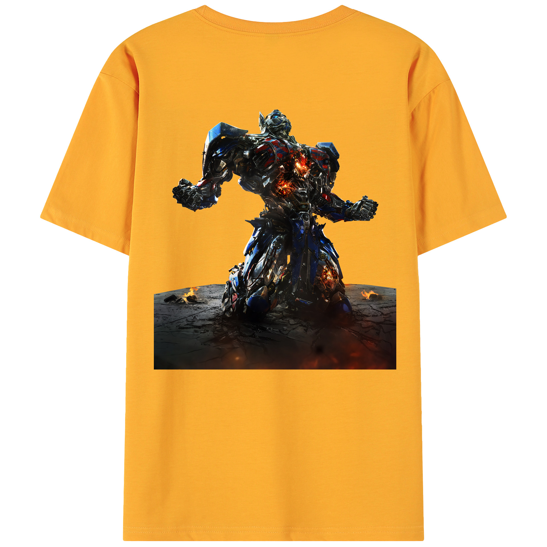 （画像用） Transformers トランスフォーマー 綿100％ メンズ半袖Tシャツ（バックプリント） 通気性