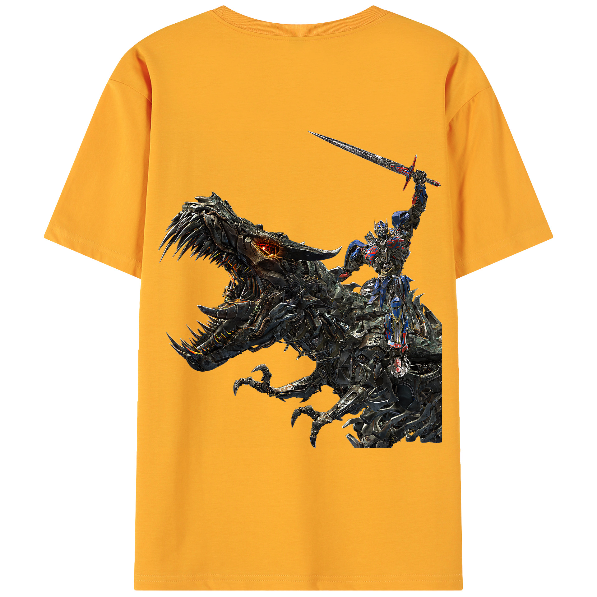 （画像用） Transformers トランスフォーマー 綿100％ メンズ半袖Tシャツ（バックプリント） 通気性