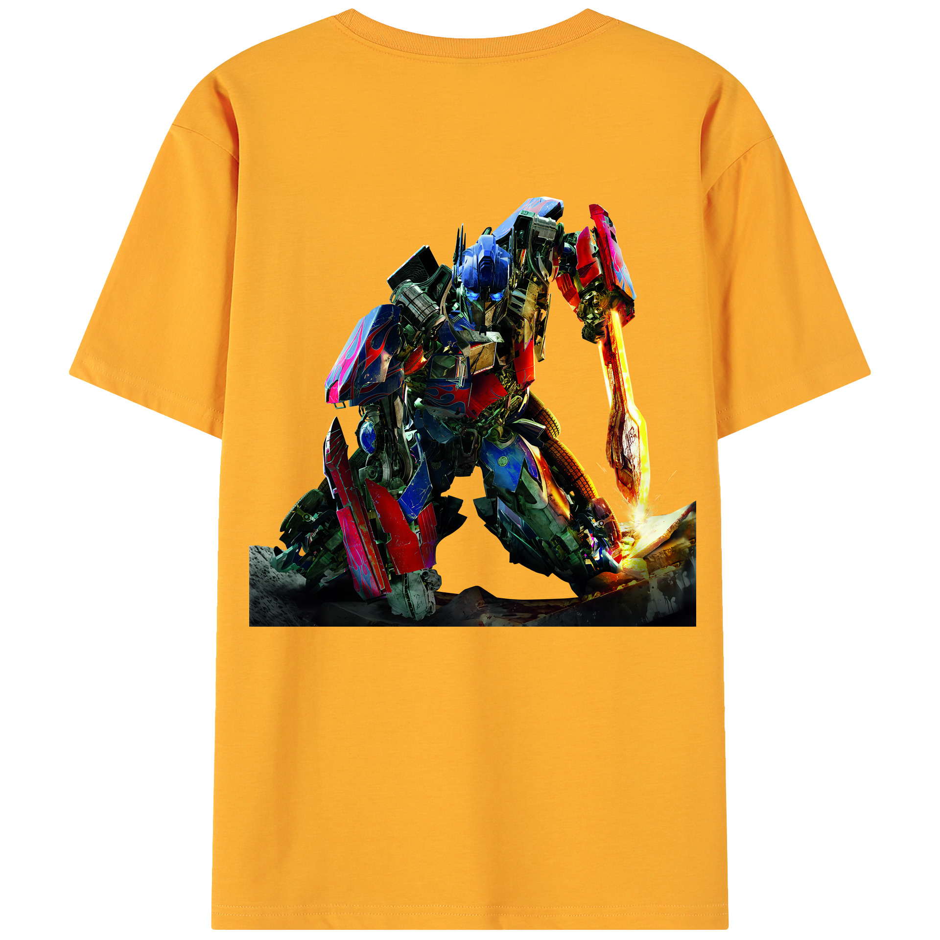 （画像用） Transformers トランスフォーマー 綿100％ メンズ半袖Tシャツ（バックプリント） 通気性