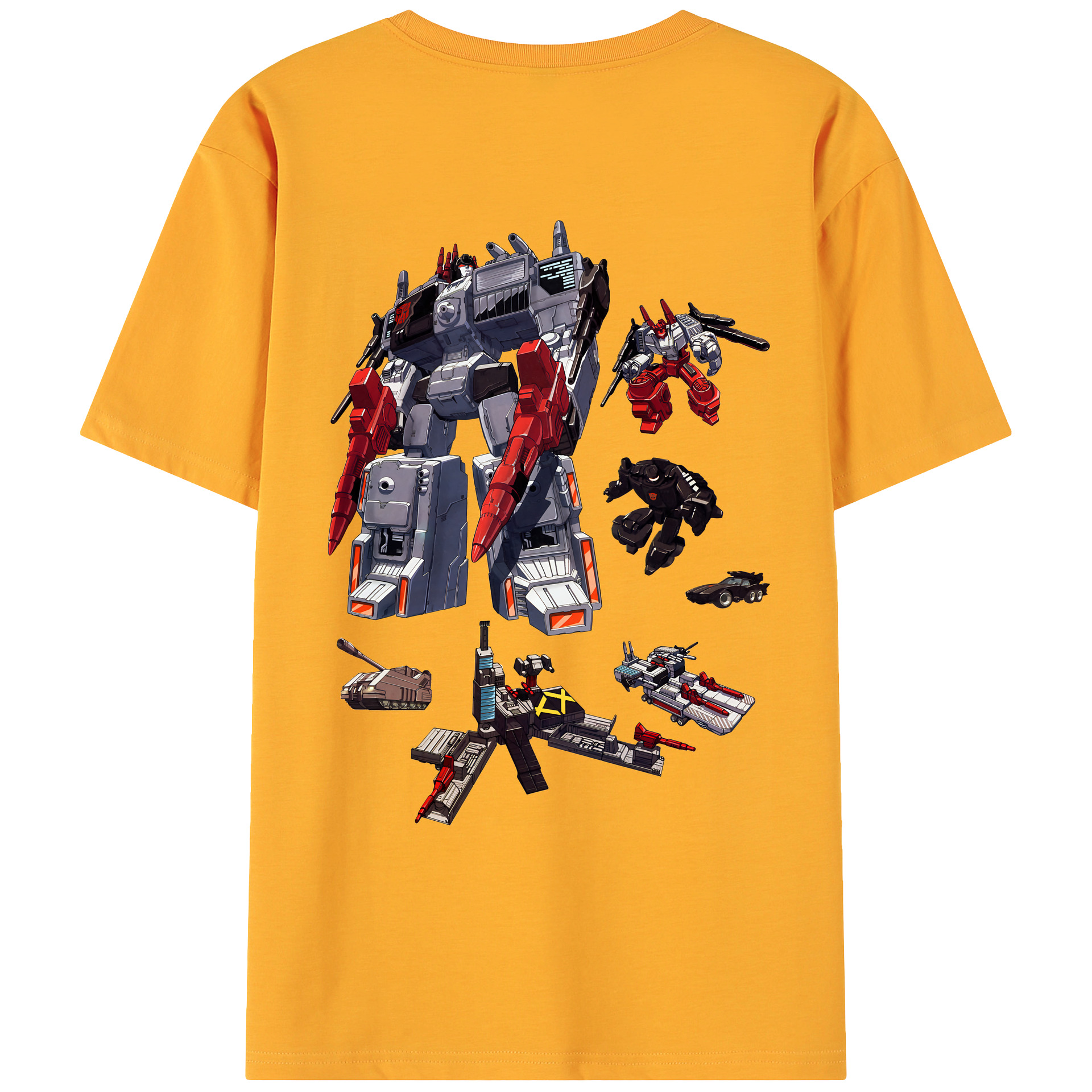 （画像用） Transformers トランスフォーマー 綿100％ メンズ半袖Tシャツ（バックプリント） 通気性