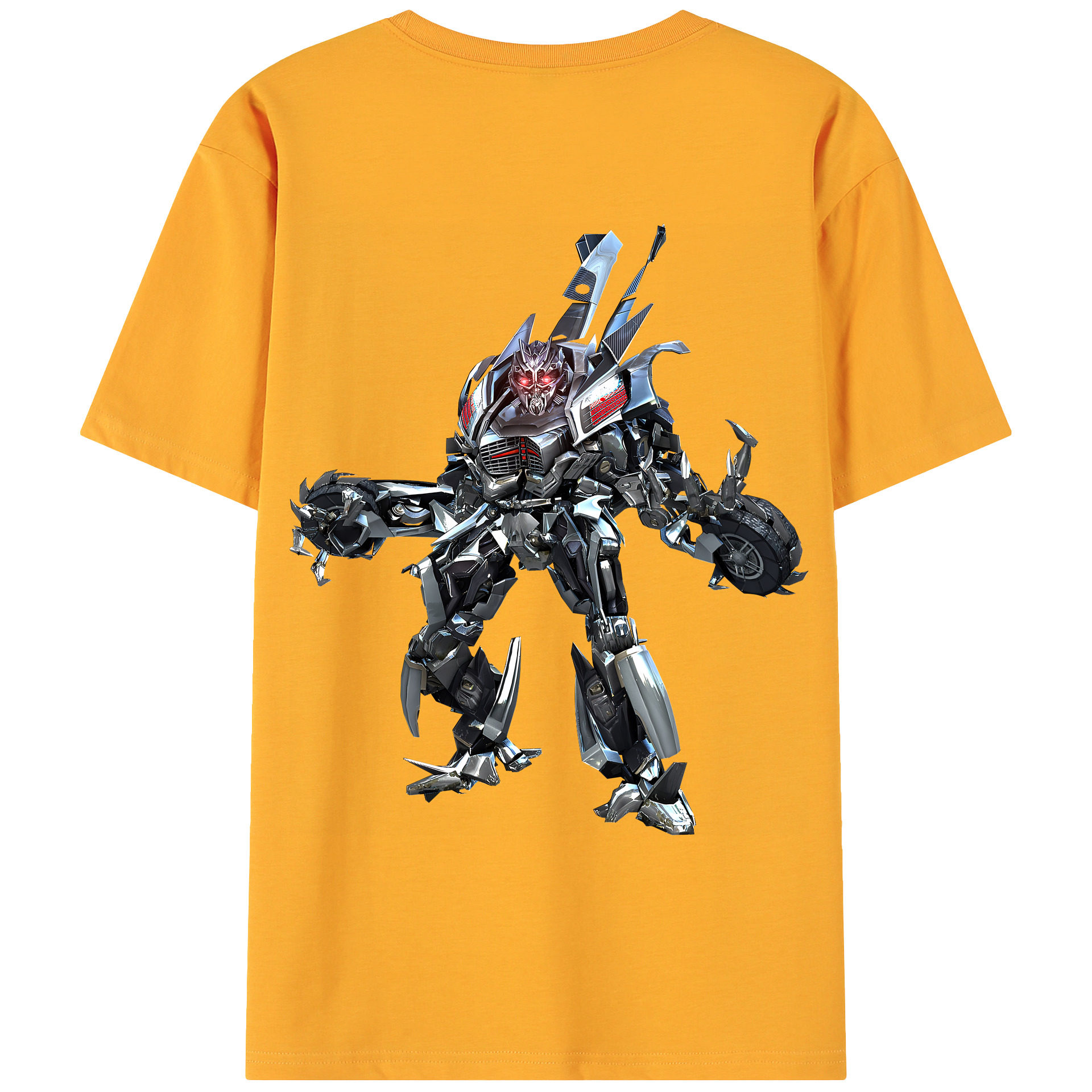 （画像用） Transformers トランスフォーマー 綿100％ メンズ半袖Tシャツ（バックプリント） 通気性