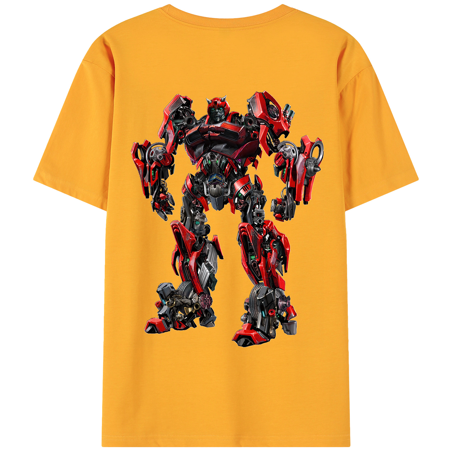 （画像用） Transformers トランスフォーマー 綿100％ メンズ半袖Tシャツ（バックプリント） 通気性