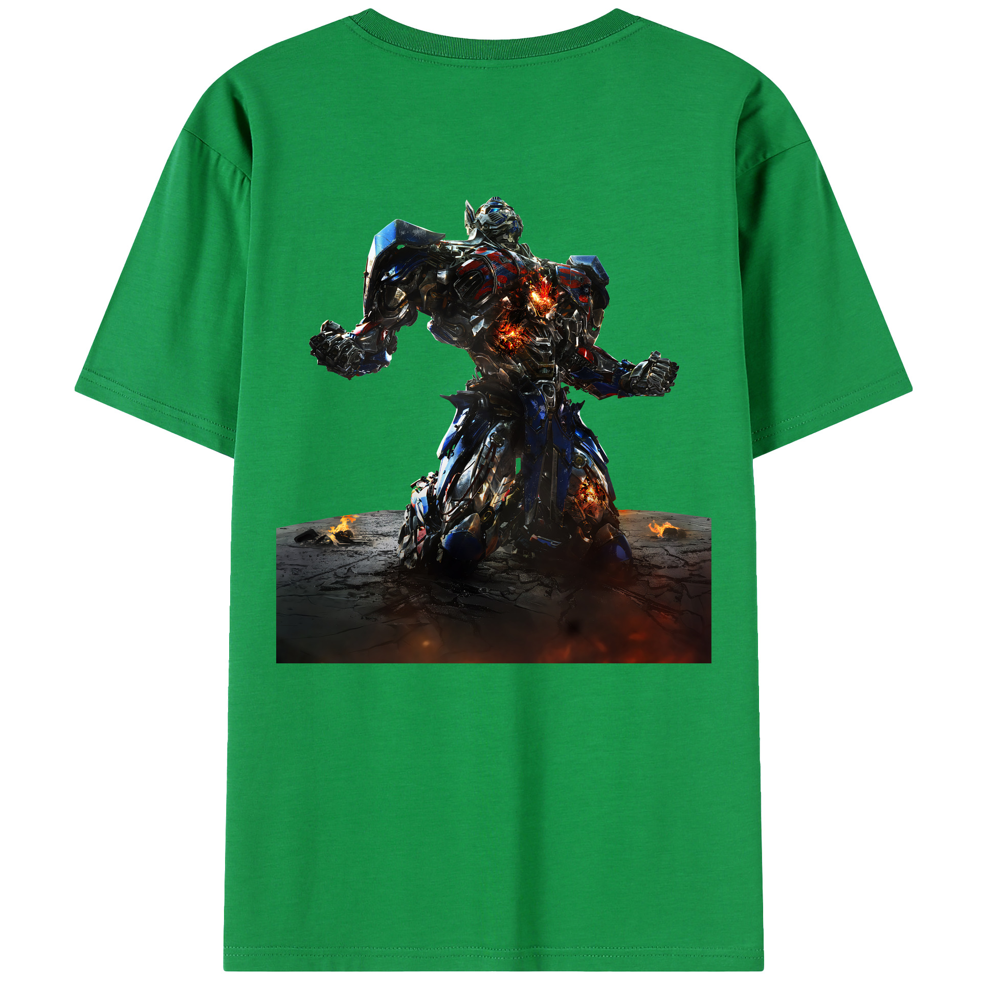 （画像用） Transformers トランスフォーマー 綿100％ メンズ半袖Tシャツ（バックプリント） 通気性