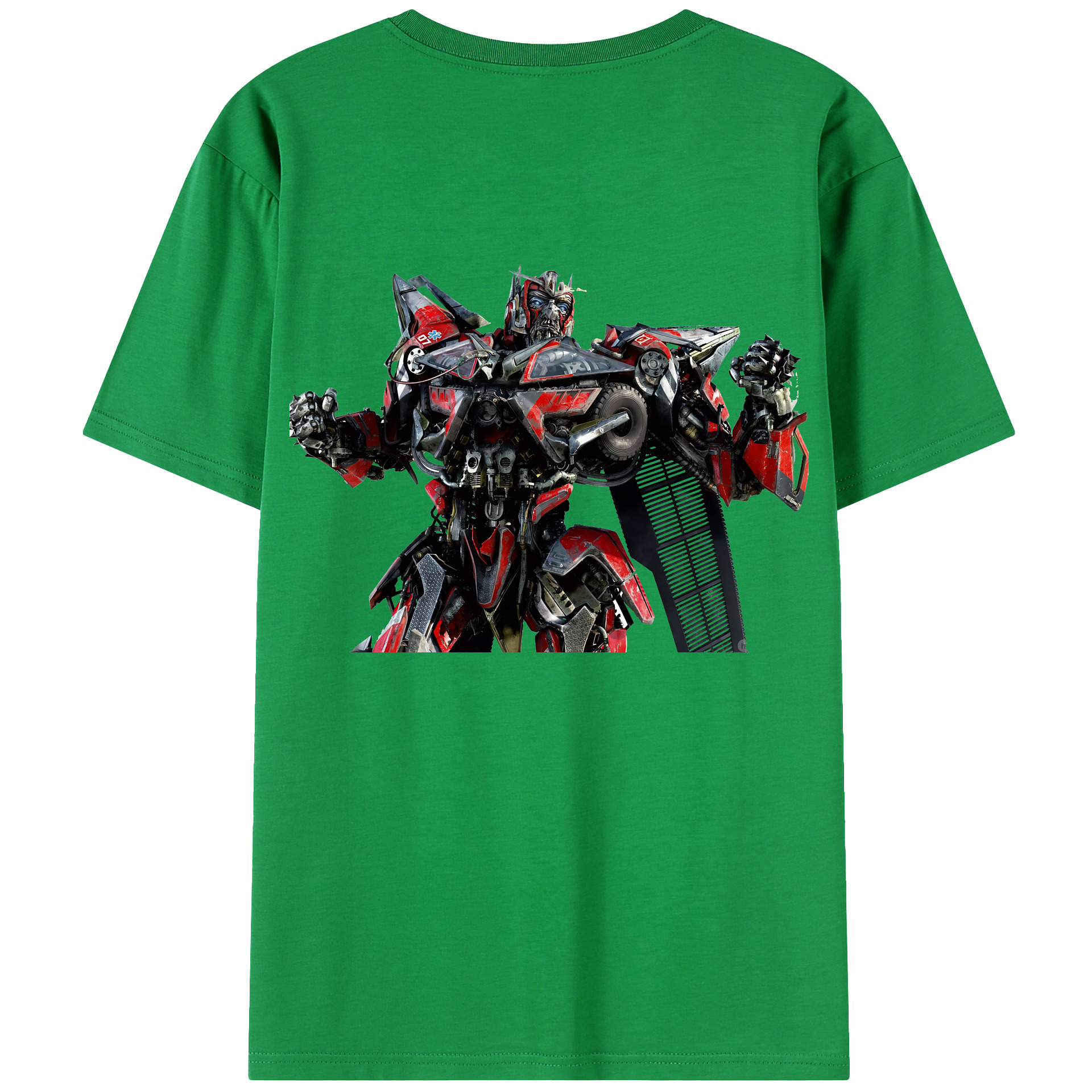 （画像用） Transformers トランスフォーマー 綿100％ メンズ半袖Tシャツ（バックプリント） 通気性